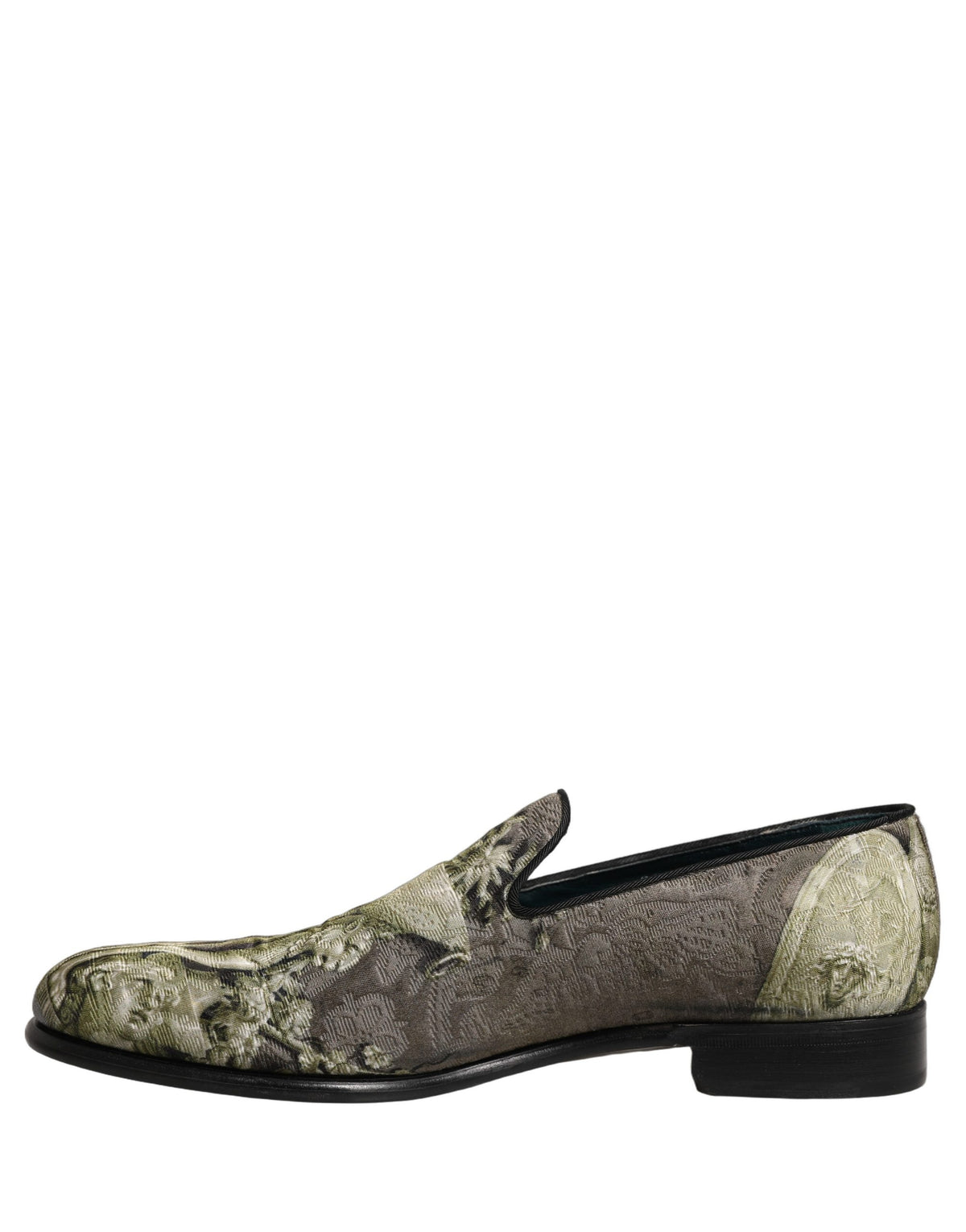 Dolce & Gabbana Braune Loafer mit Barock-Print zum Hineinschlüpfen