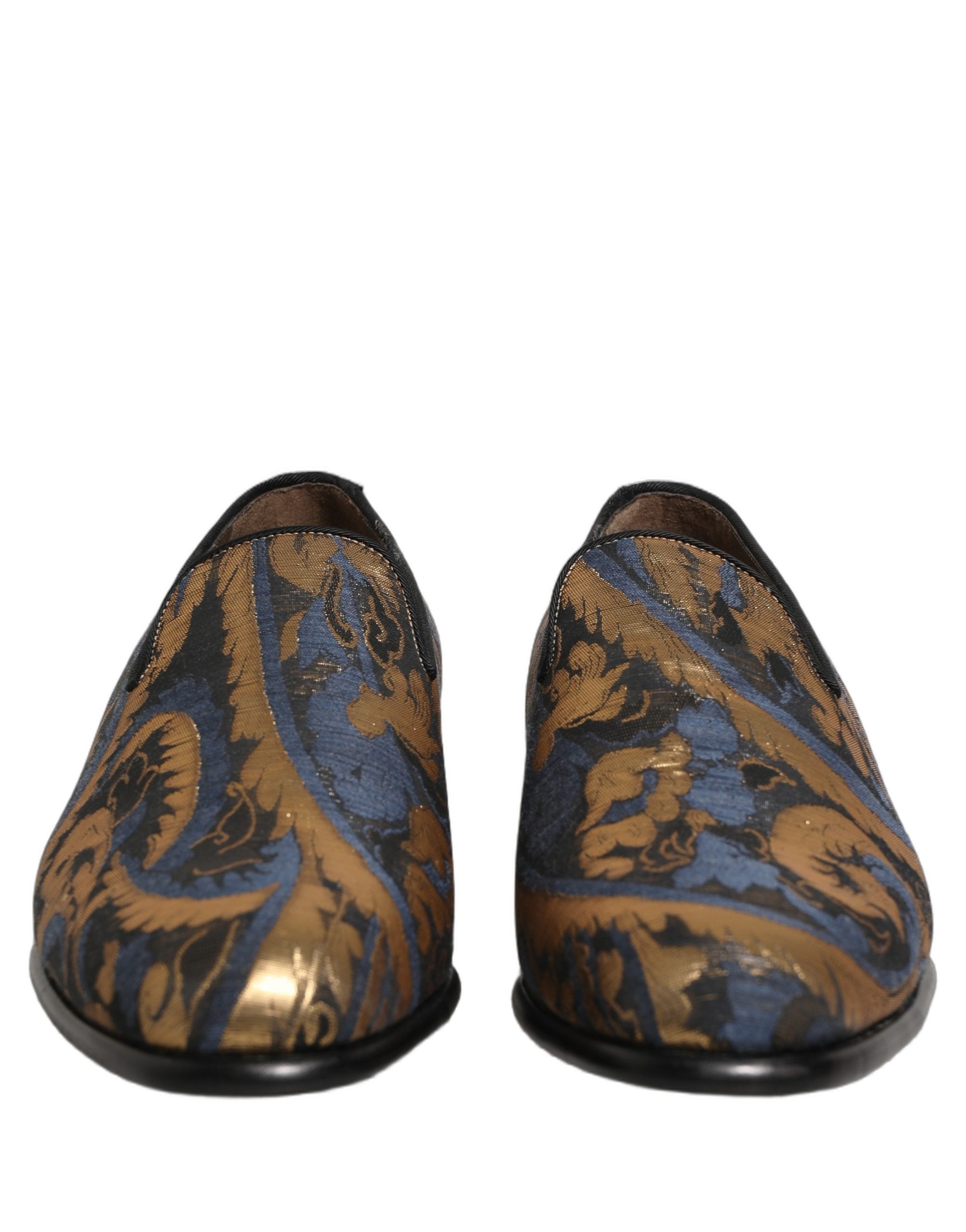 Dolce & Gabbana Blaue Brokat-Slipper für Herren