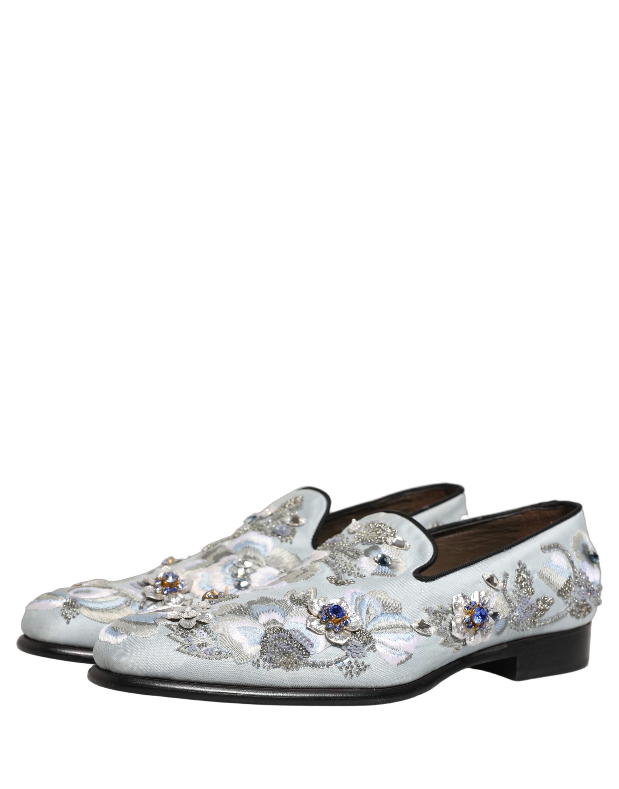 Dolce & Gabbana Weiße Loafer mit Blumenstickerei für Herren