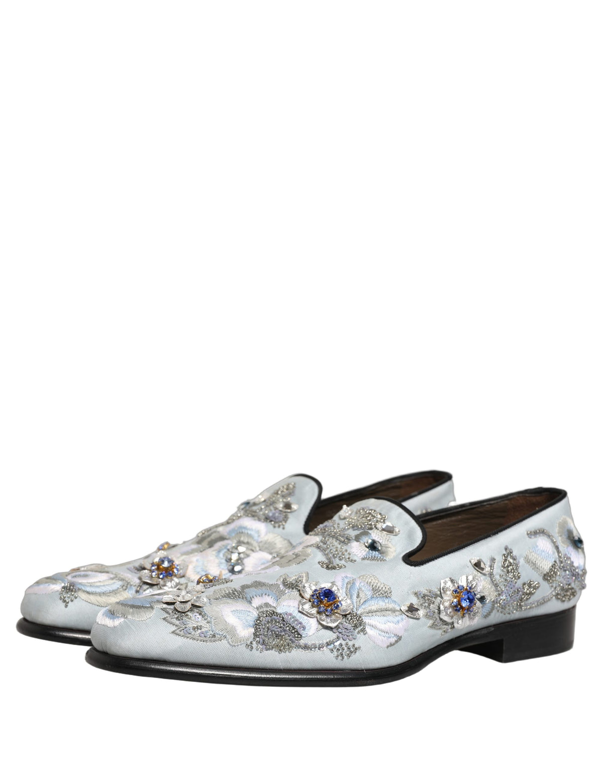 Dolce & Gabbana Weiße Loafer mit Blumenstickerei für Herren