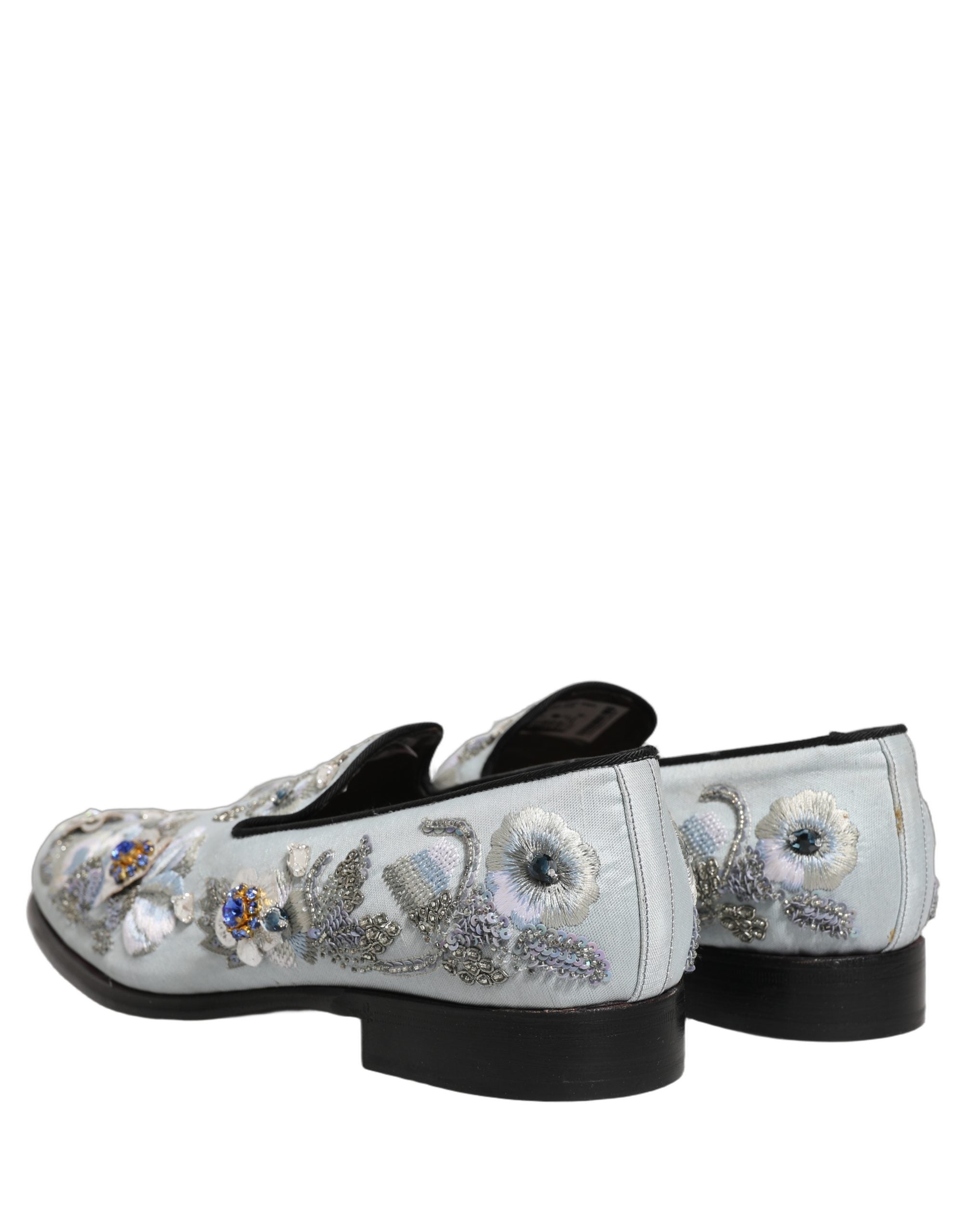 Dolce & Gabbana Weiße Loafer mit Blumenstickerei für Herren