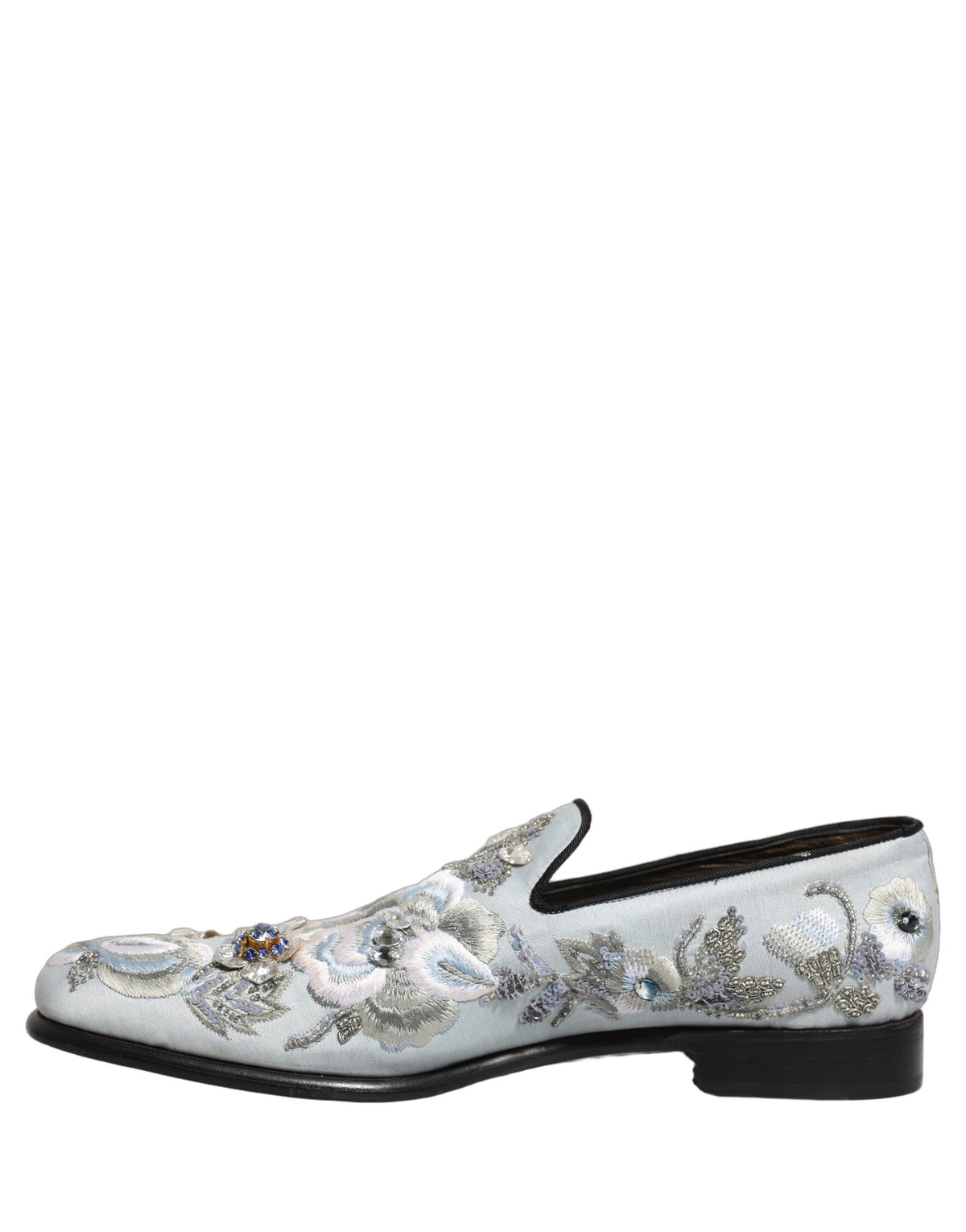 Dolce & Gabbana Weiße Loafer mit Blumenstickerei für Herren