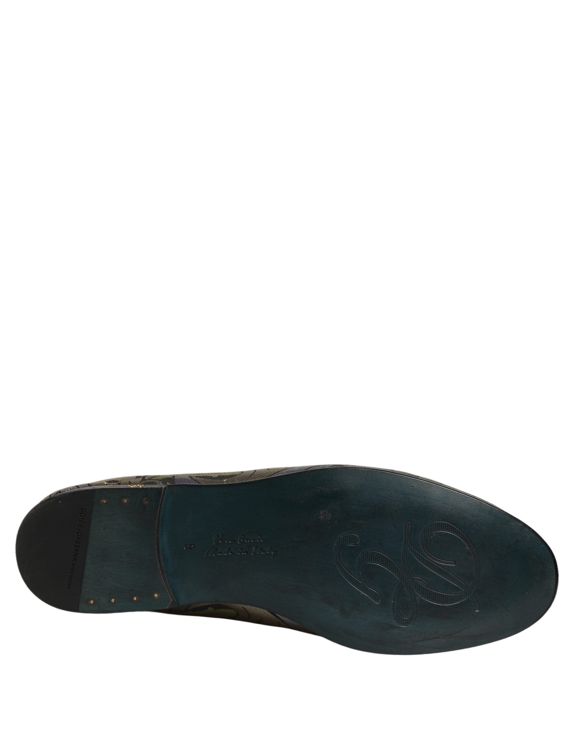 Dolce & Gabbana Mehrfarbige Herren-Loafer aus Jacquard mit Blumenmuster