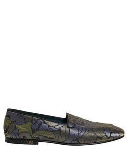 Dolce & Gabbana Mehrfarbige Herren-Loafer aus Jacquard mit Blumenmuster