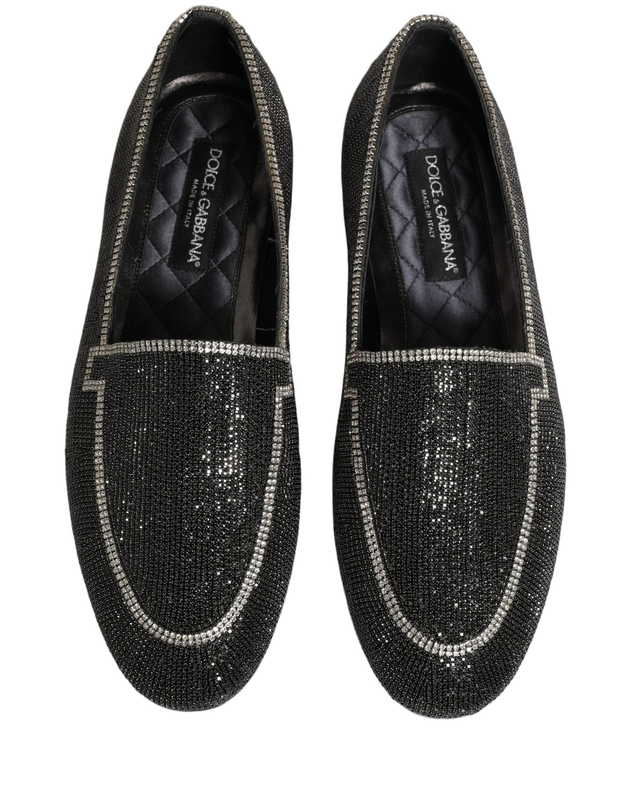 Dolce & Gabbana Schwarze Loafer mit Kristallverzierung für Herren