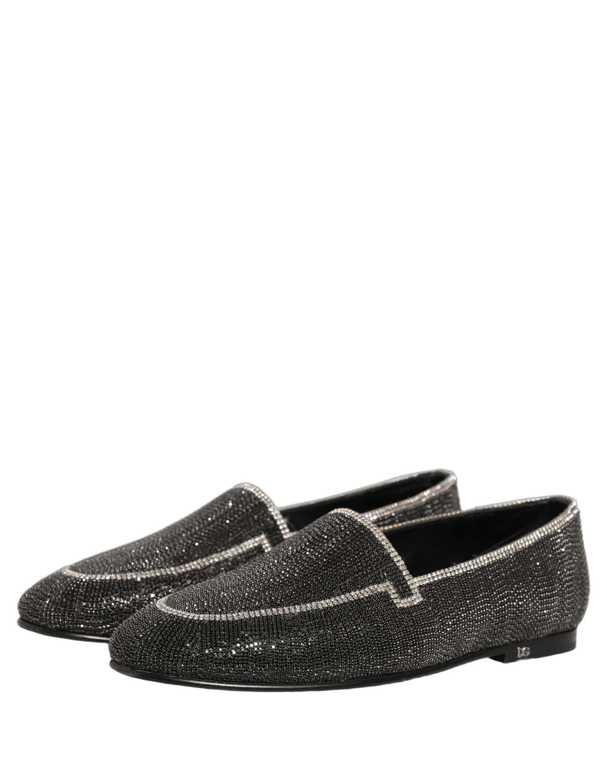 Dolce & Gabbana Schwarze Loafer mit Kristallverzierung für Herren
