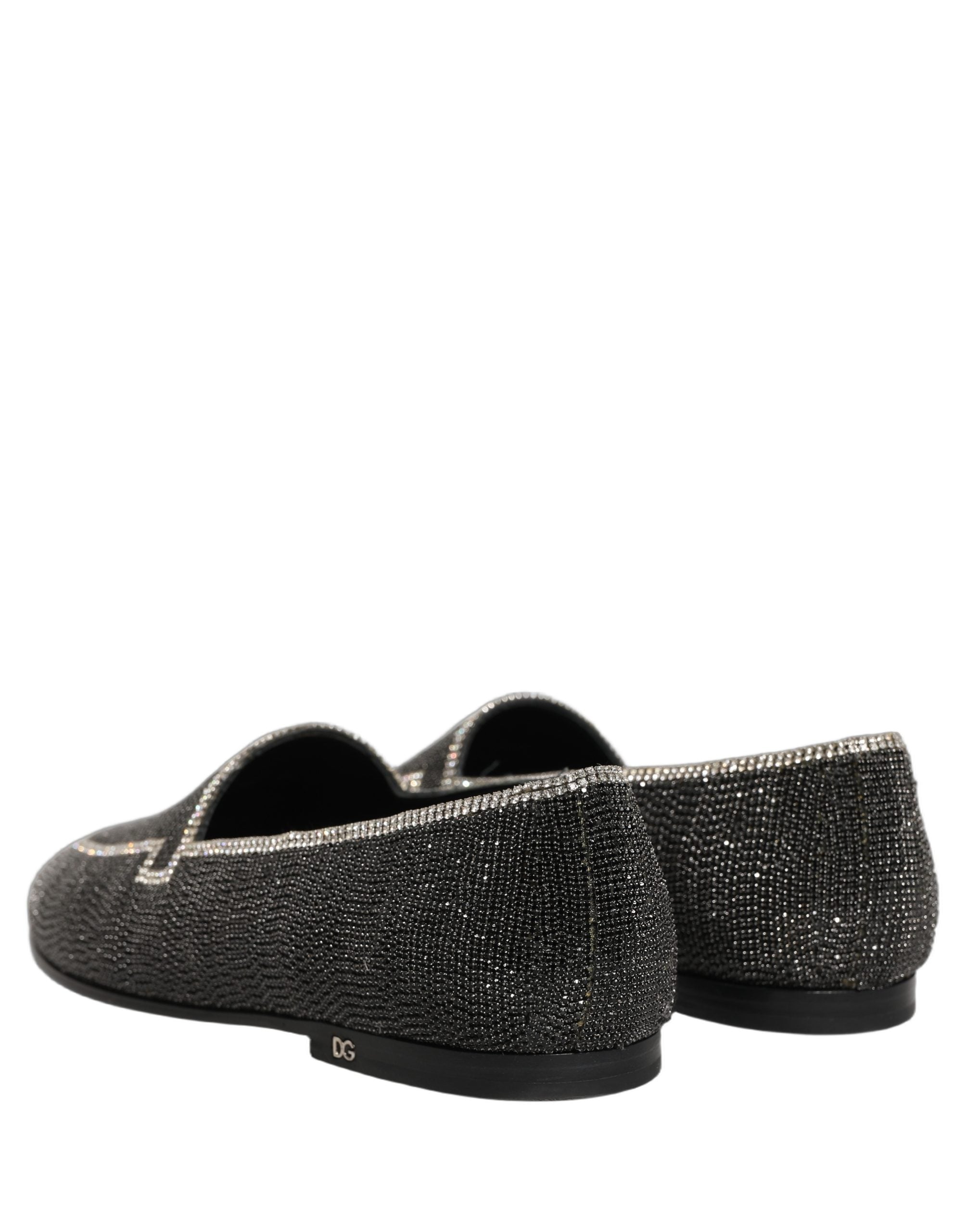 Dolce & Gabbana Schwarze Loafer mit Kristallverzierung für Herren