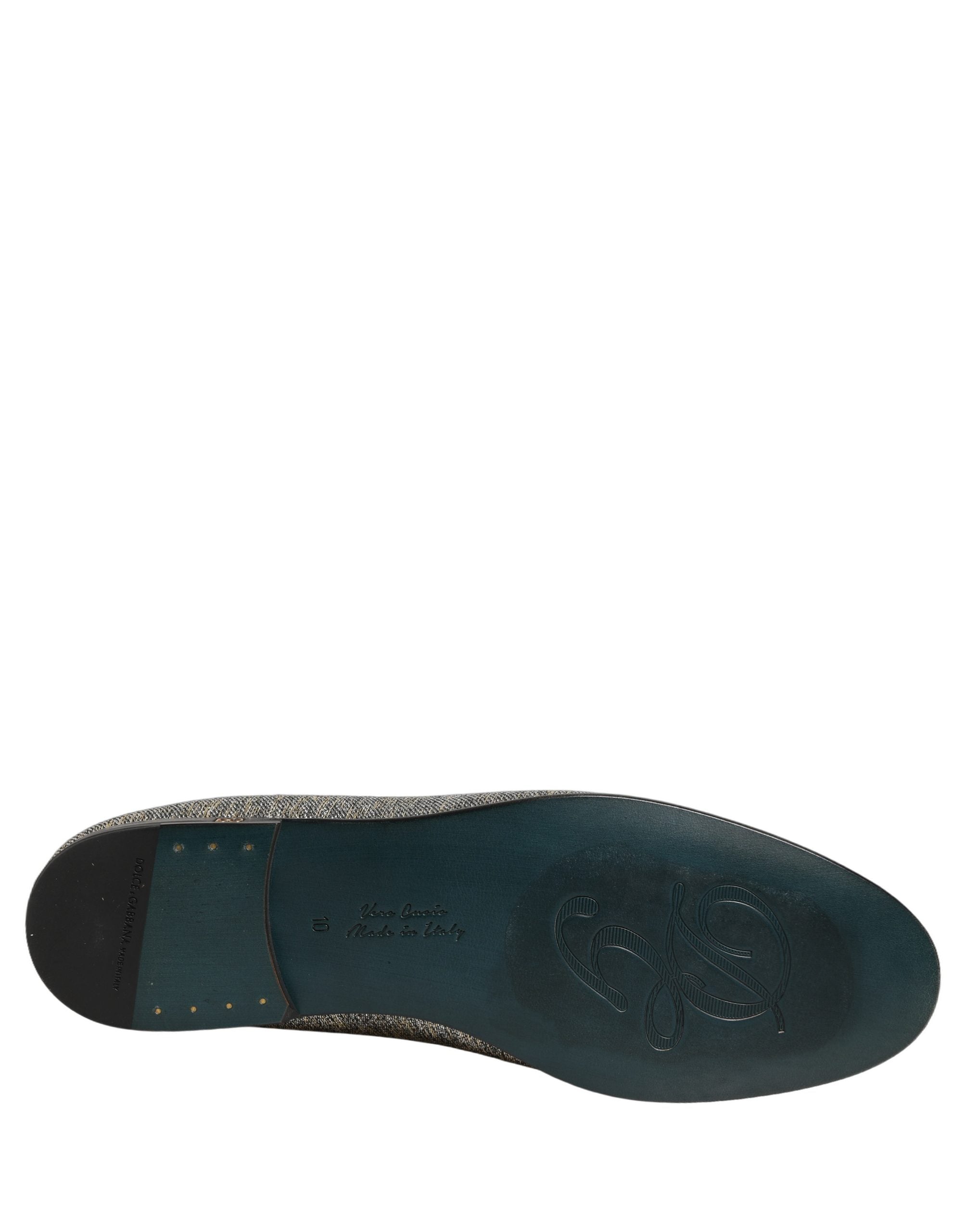 Dolce & Gabbana Graue Lurex-Glitzer-Loafer für Herren