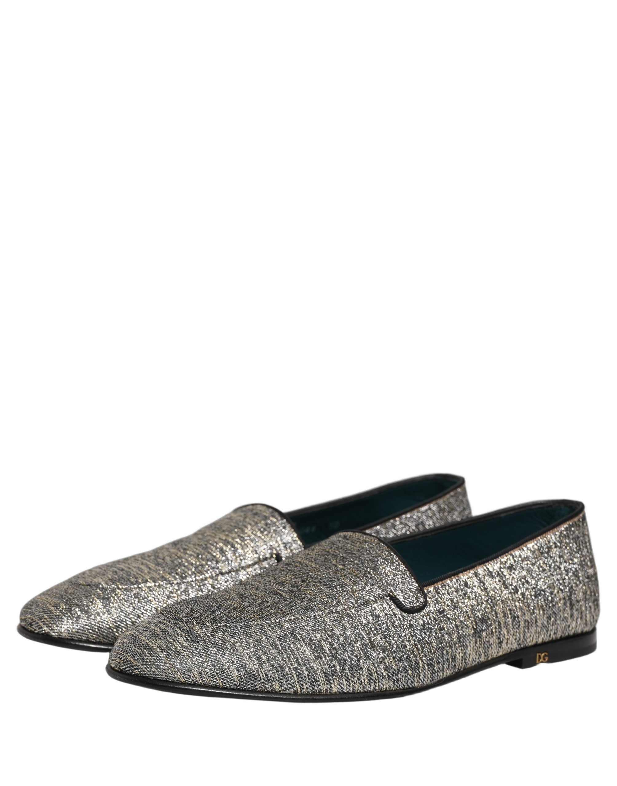 Dolce & Gabbana Graue Lurex-Glitzer-Loafer für Herren