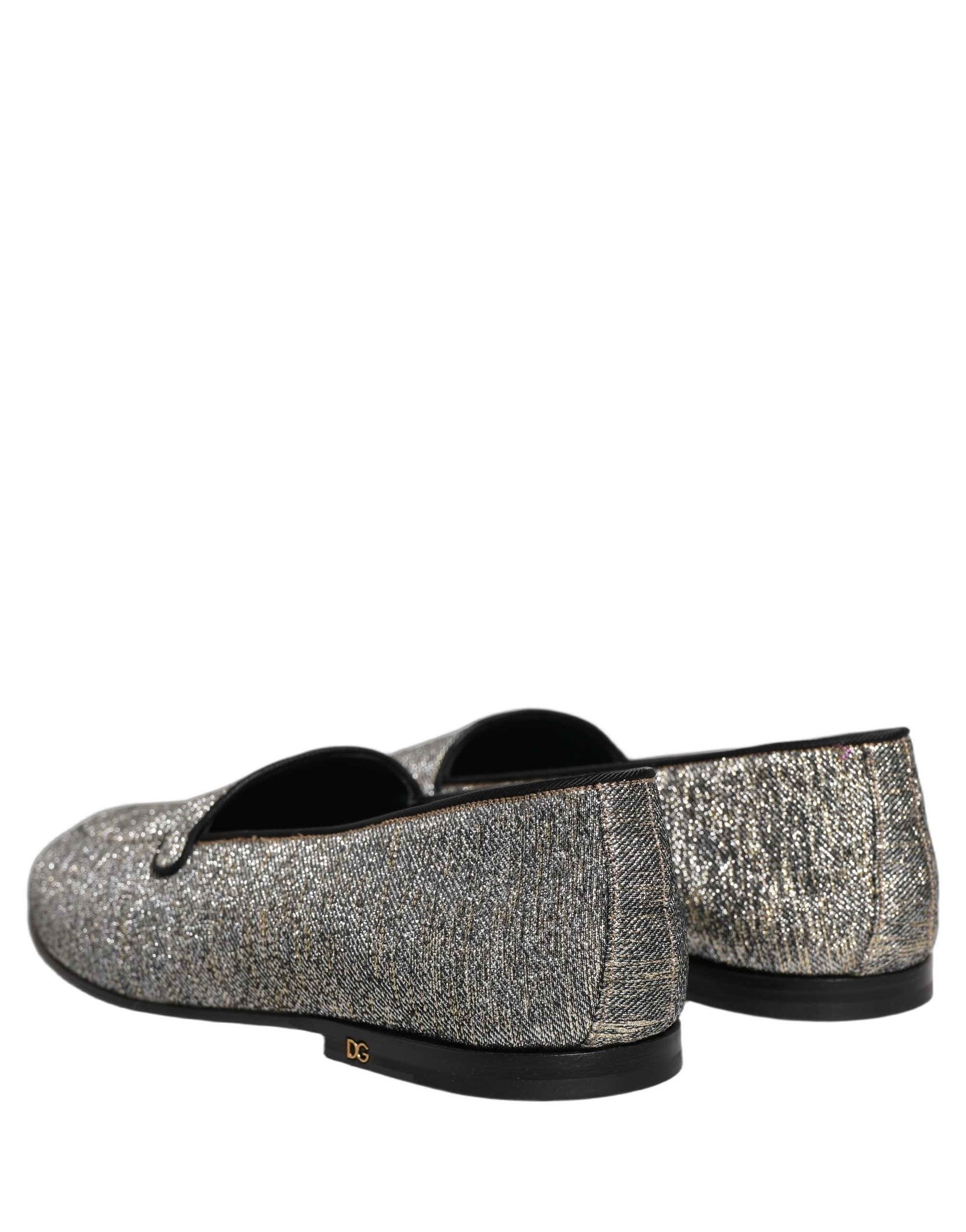 Dolce & Gabbana Graue Lurex-Glitzer-Loafer für Herren