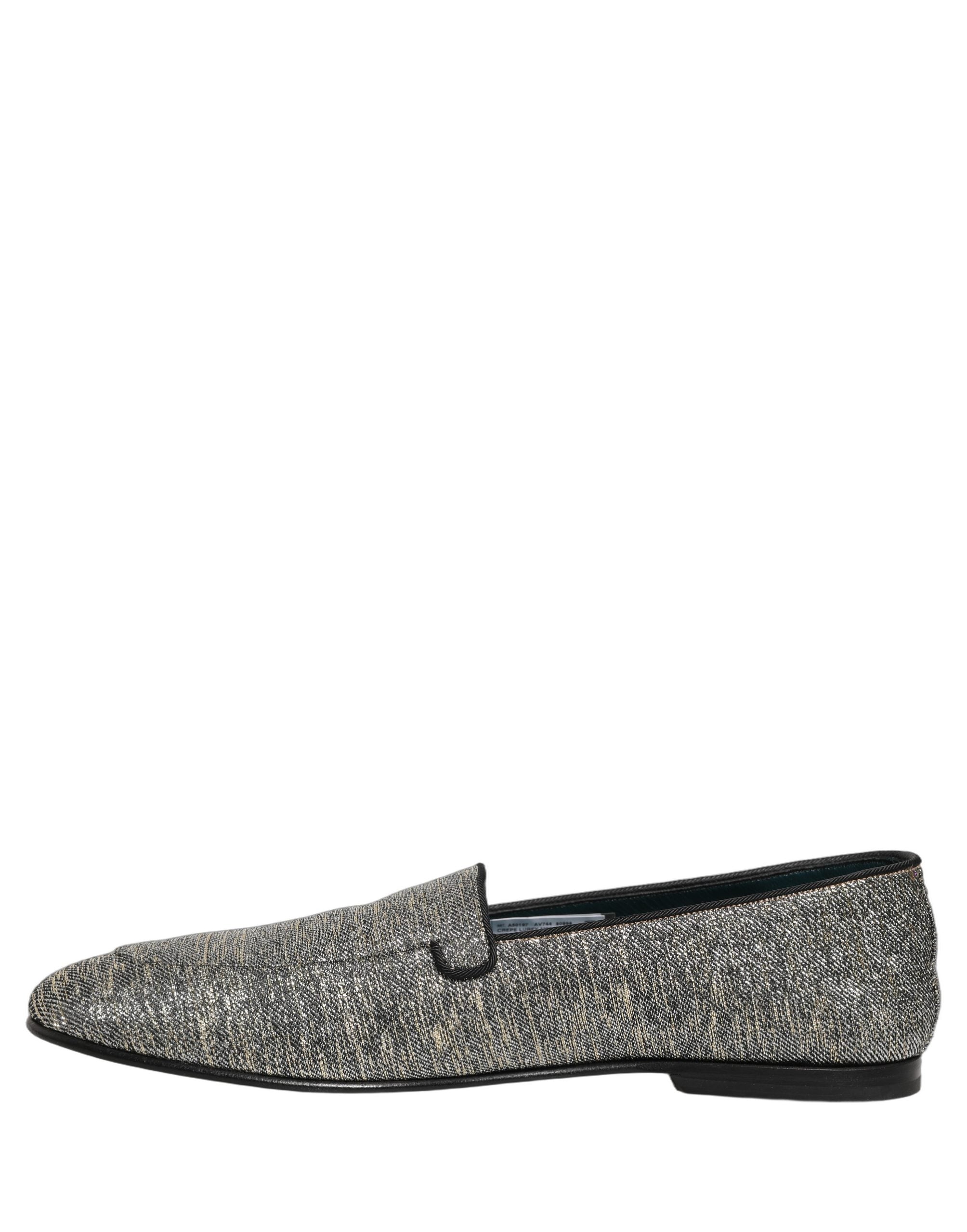 Dolce & Gabbana Graue Lurex-Glitzer-Loafer für Herren