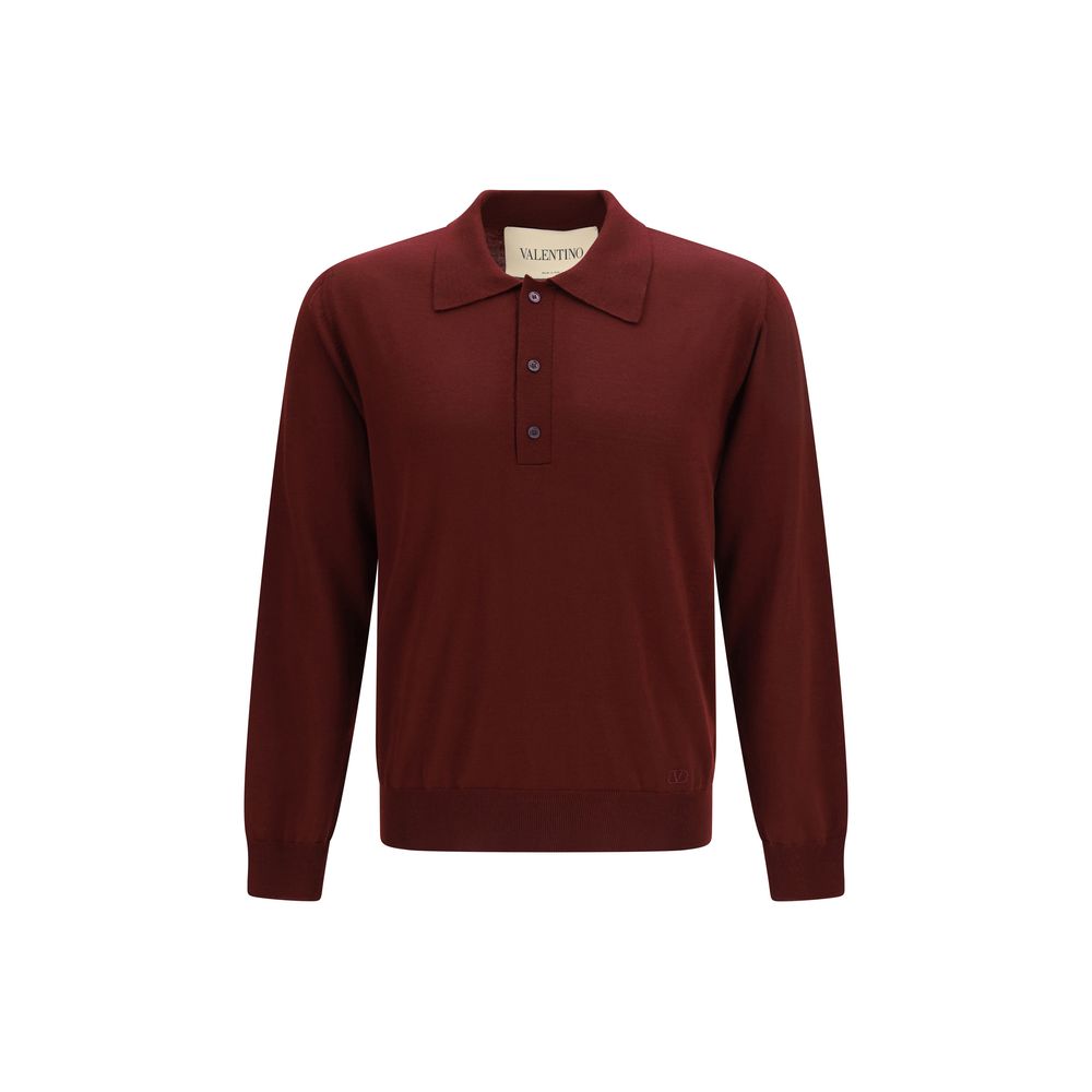 Valentino Garavani Bordeaux Woll-Polohemd Oves Aries