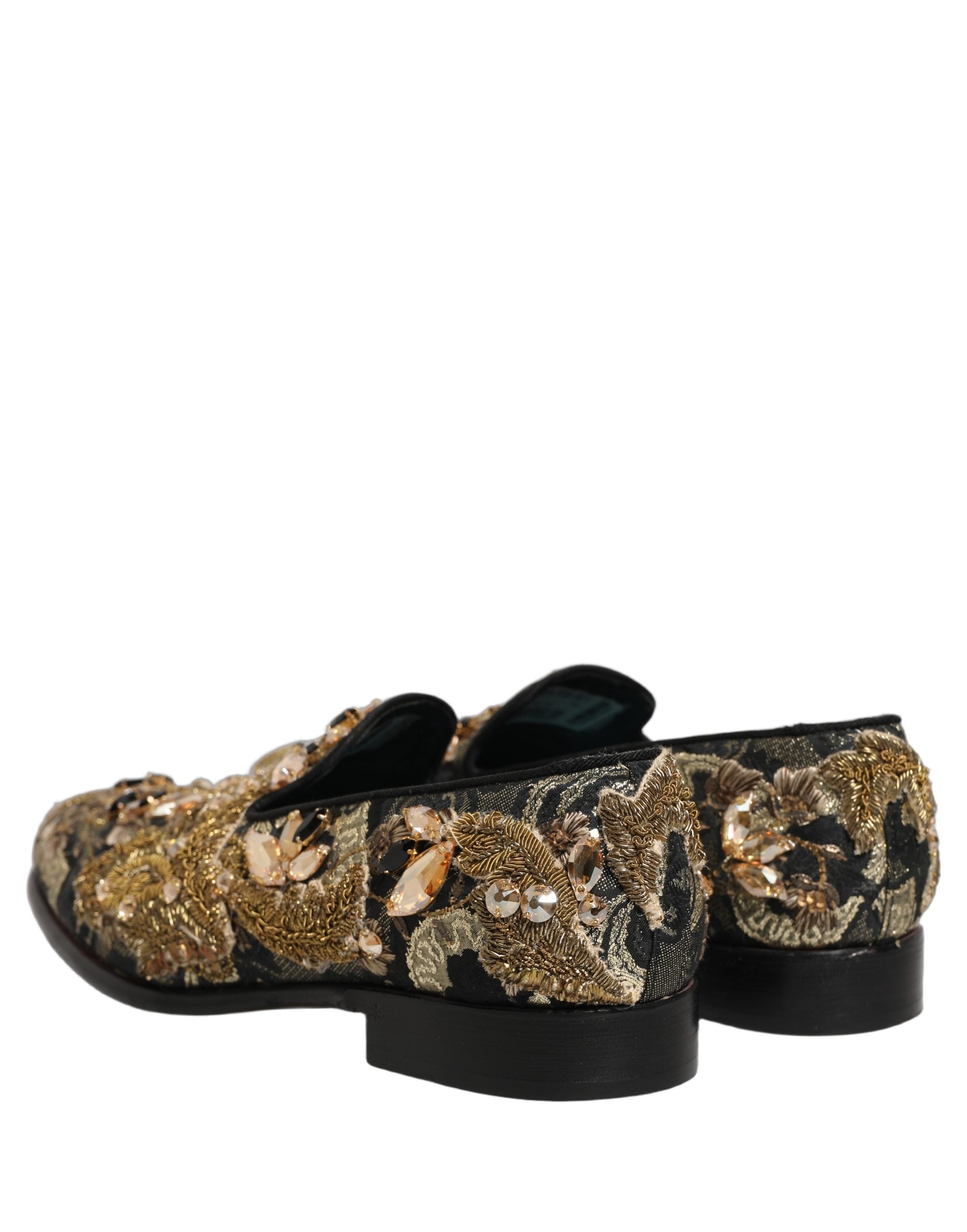 Dolce & Gabbana Schwarze Samt-Loafer mit Verzierungen