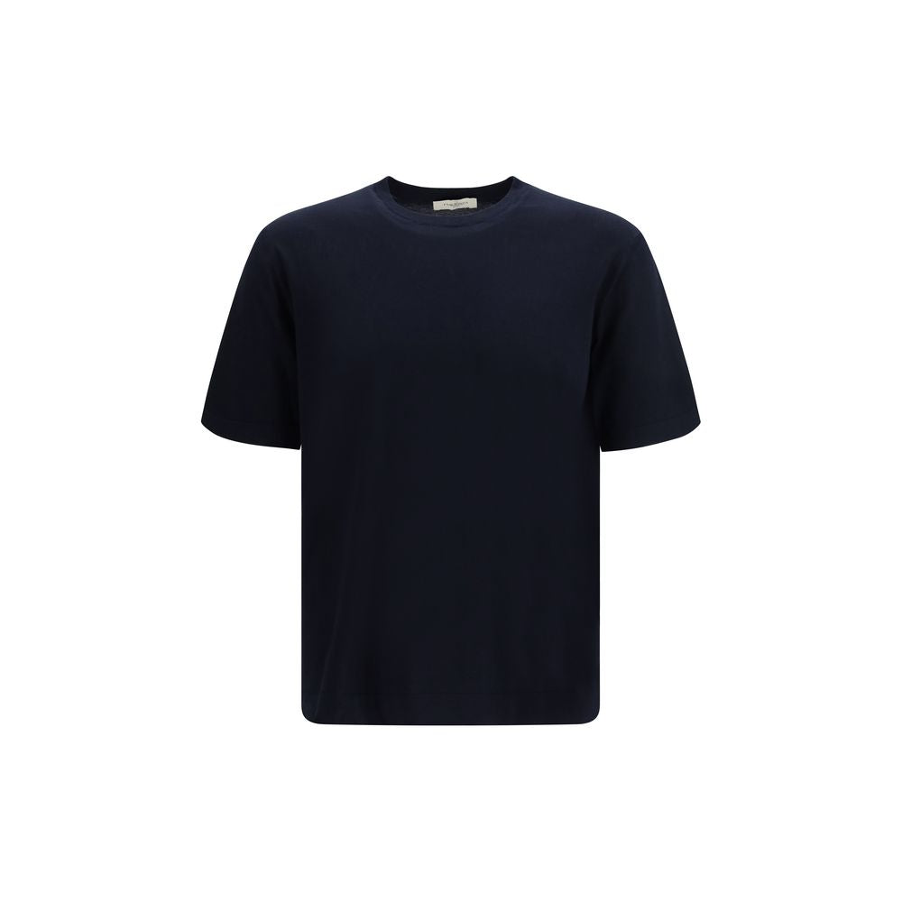 Piacenza Cashmere Blaues Baumwoll-T-Shirt