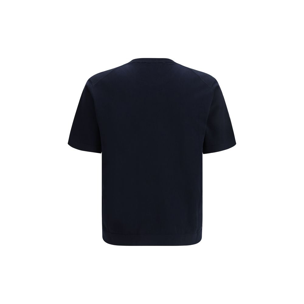Piacenza Cashmere Blaues Baumwoll-T-Shirt
