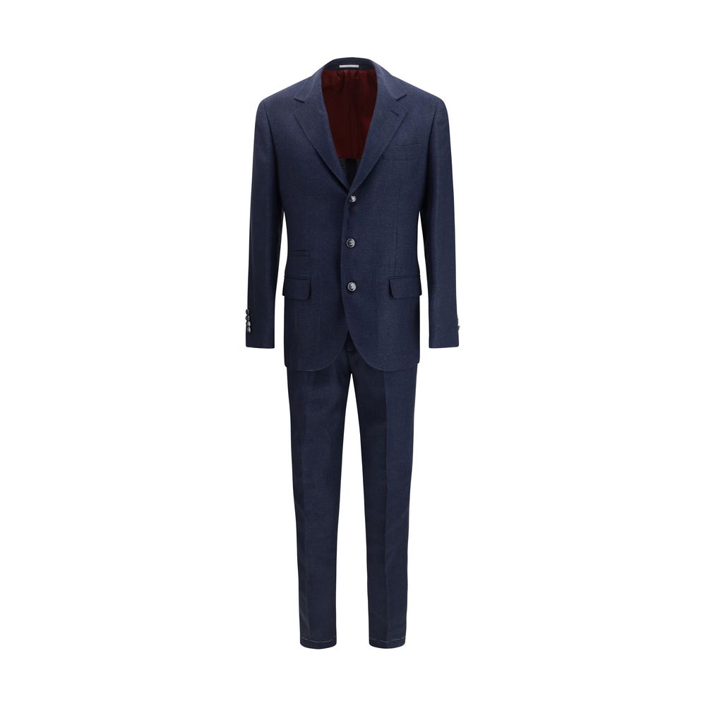 Brunello Cucinelli Blauer Wollanzug Oves Aries Zweiteiler