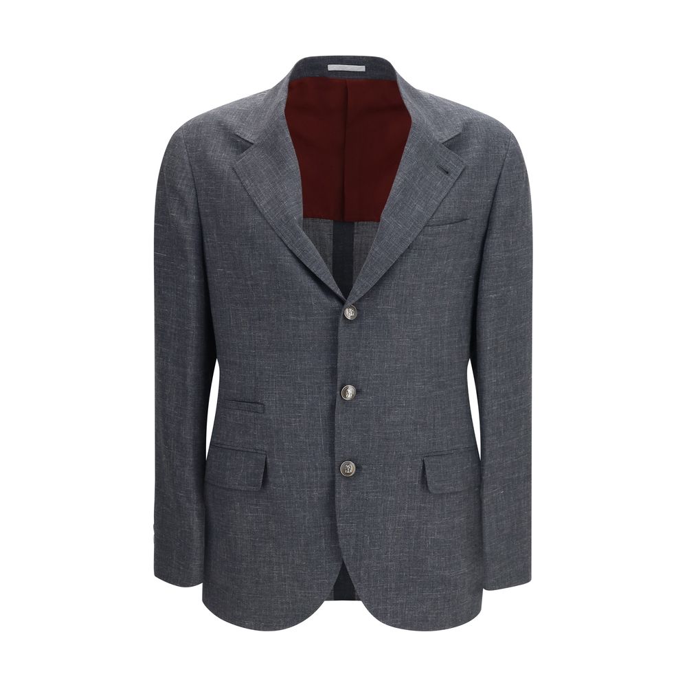 Brunello Cucinelli Grauer Woll-Oves Aries Blazer