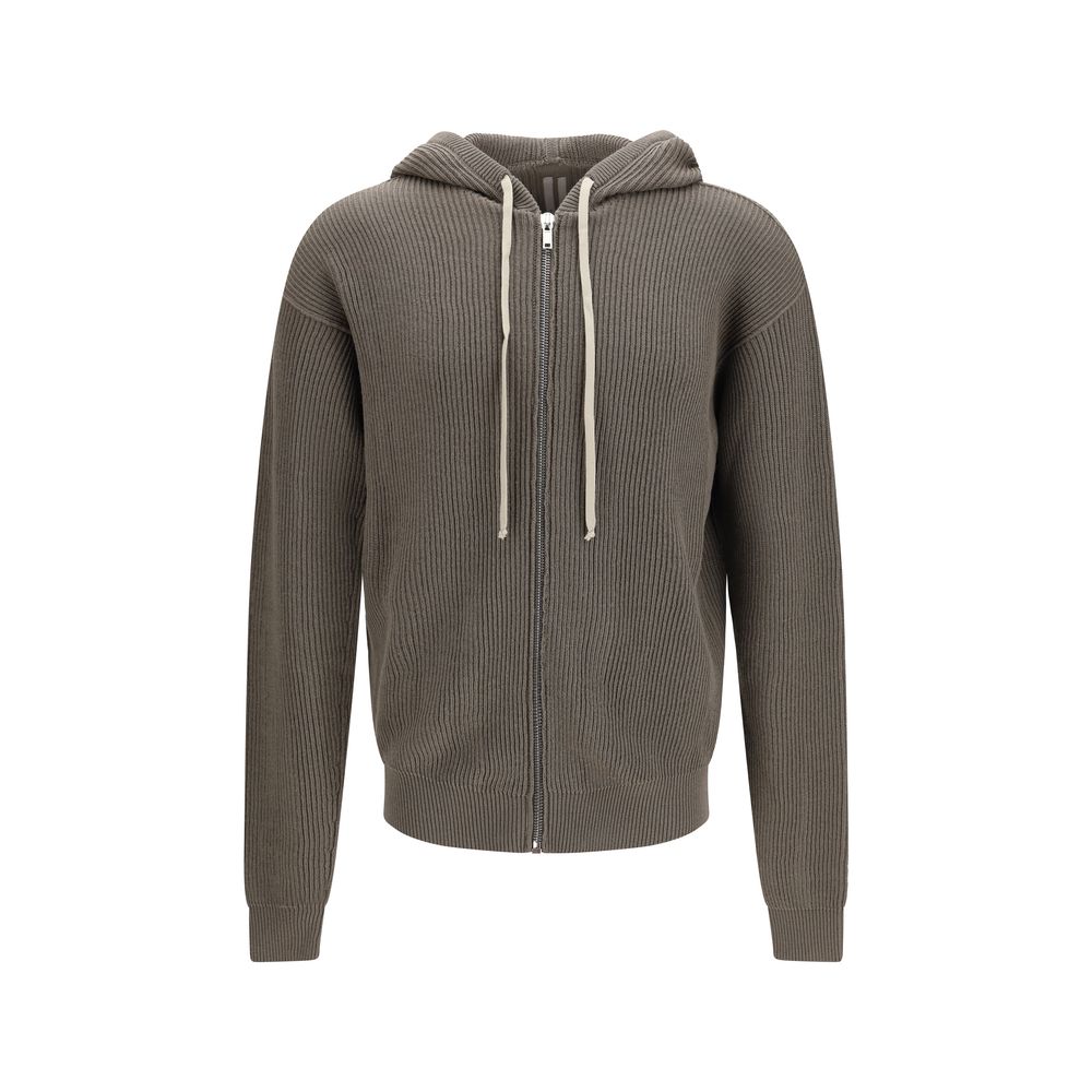 Rick Owens Grauer Woll-Kapuzenpullover Oves Aries