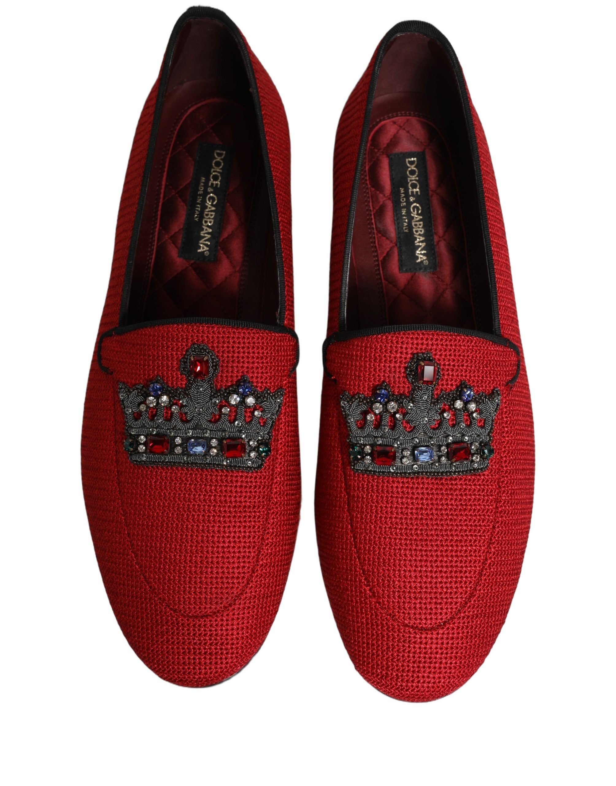 Dolce & Gabbana Rote Loafer mit Kronen-Applikation