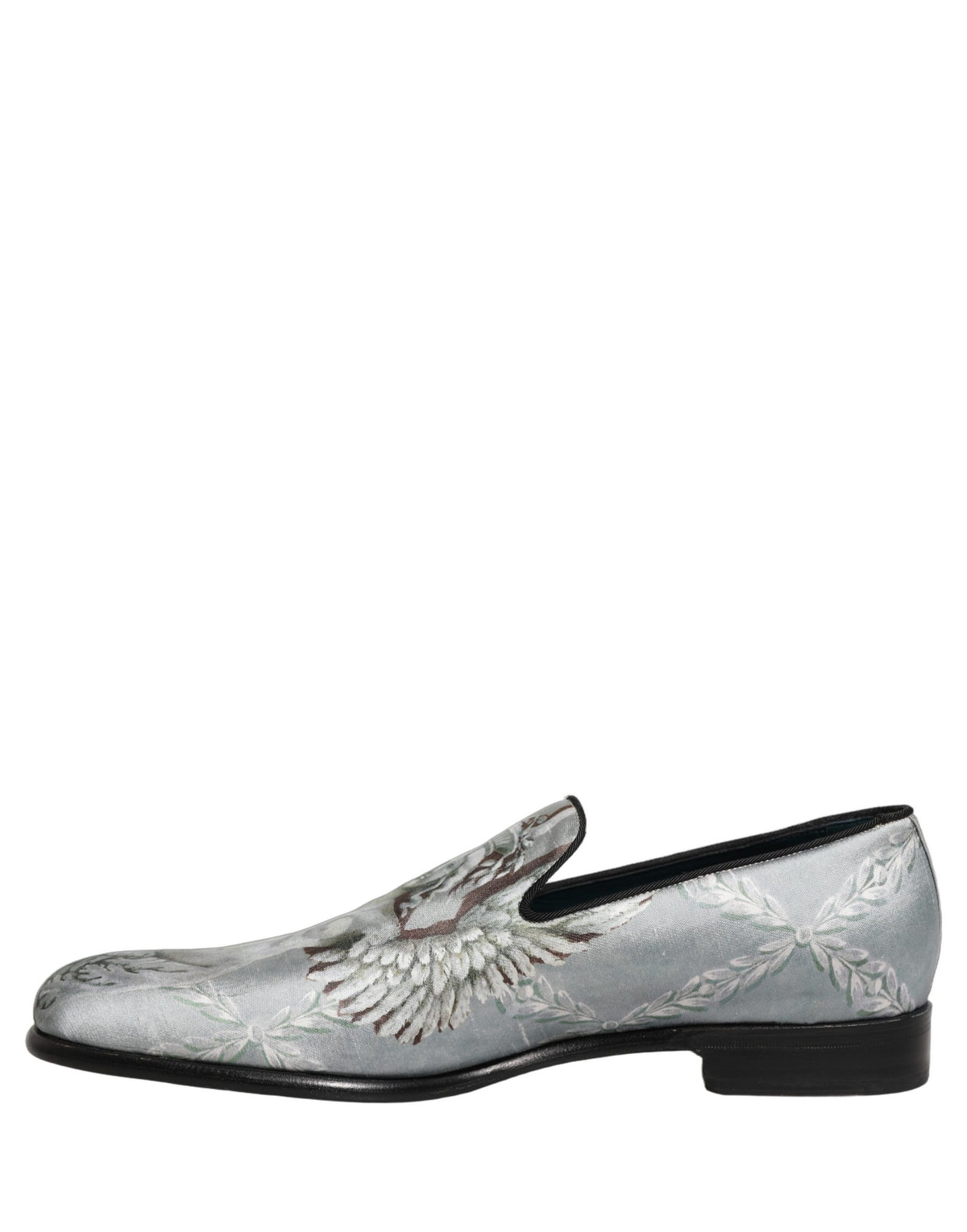 Dolce & Gabbana Graue Barock-Engel-Loafer aus Samt für Herren