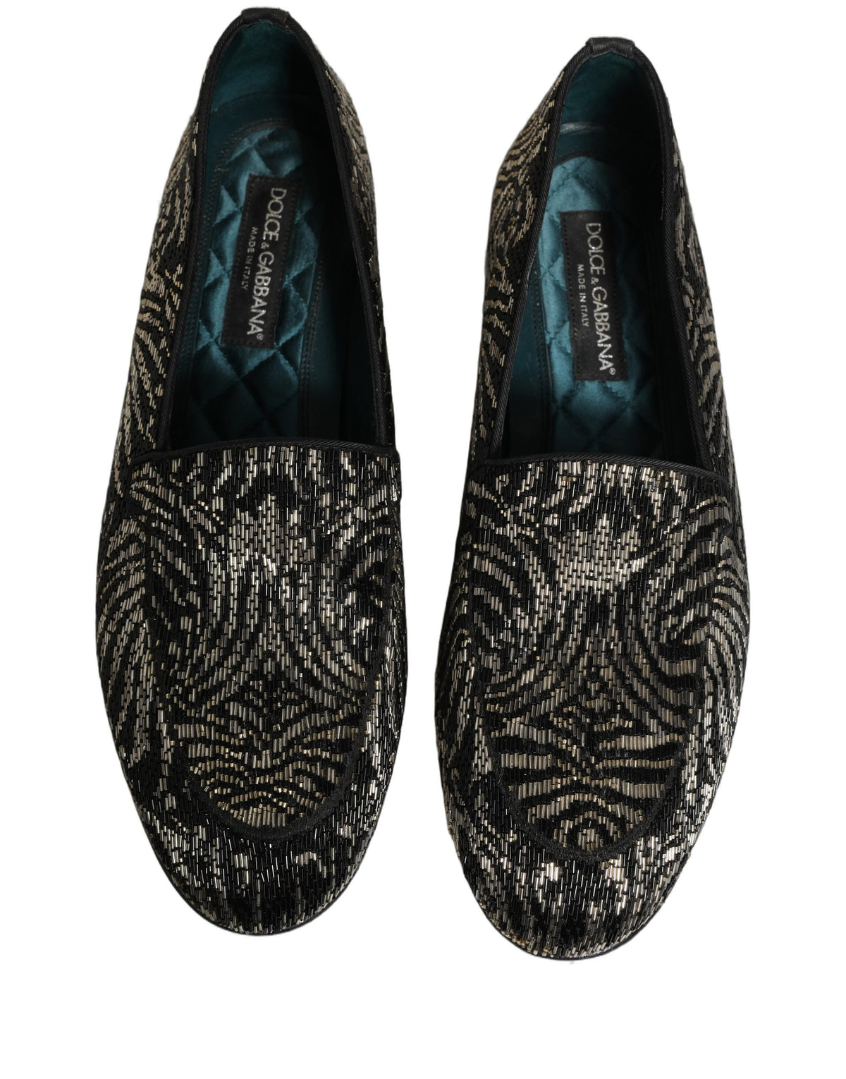 Dolce & Gabbana Schwarze Loafer mit silbernen Verzierungen