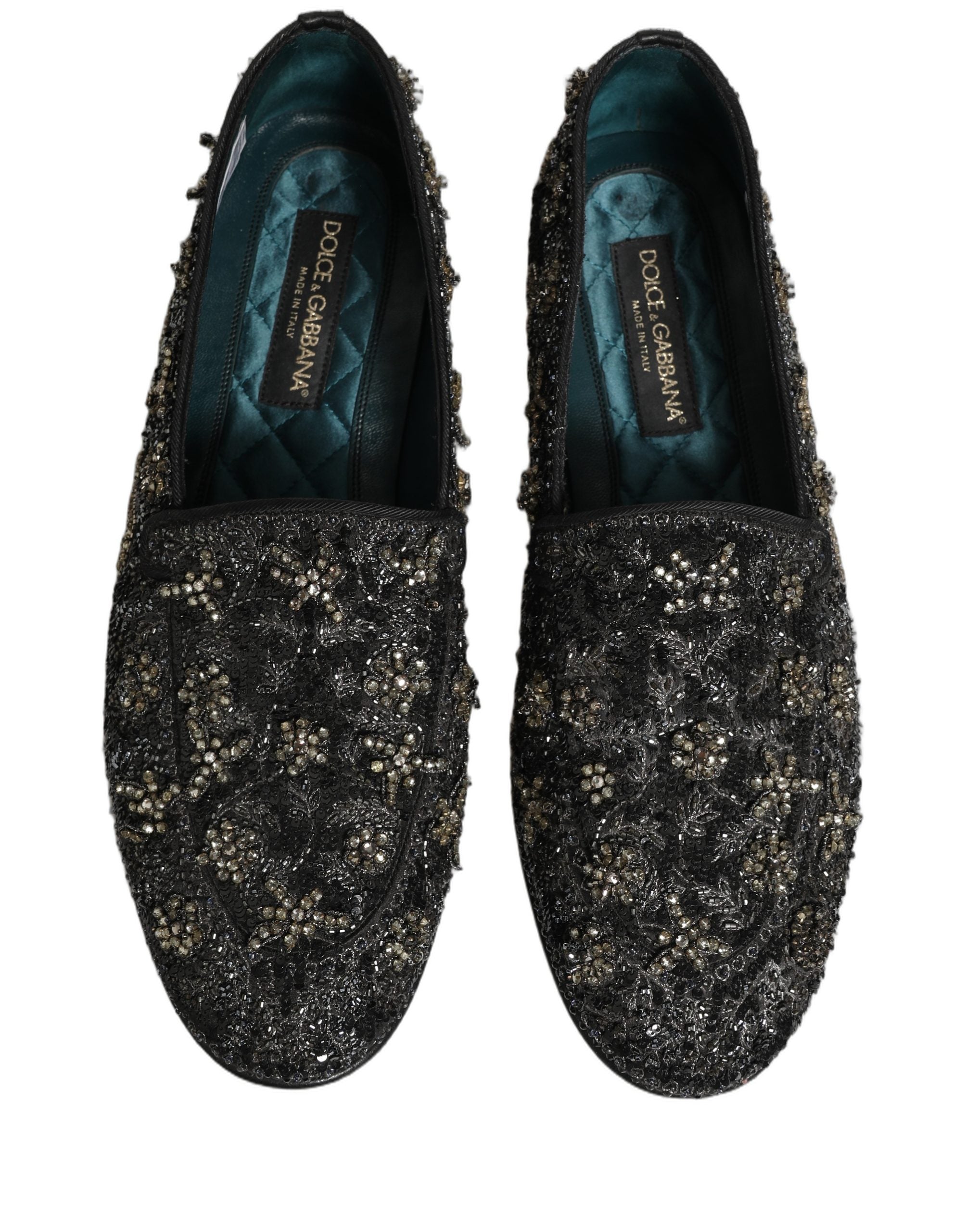 Dolce & Gabbana Schwarze Loafer mit Strassbesatz