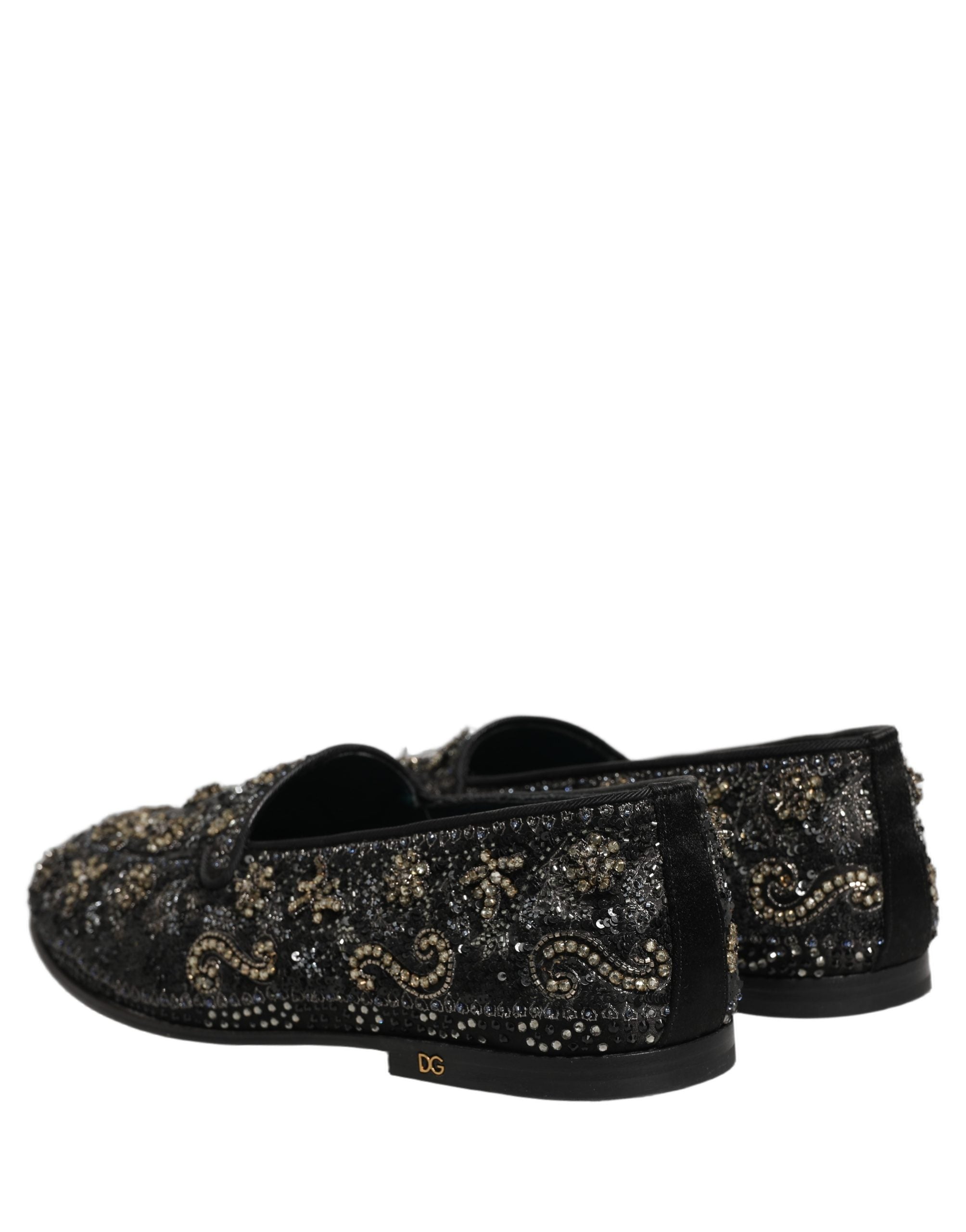 Dolce & Gabbana Schwarze Loafer mit Strassbesatz