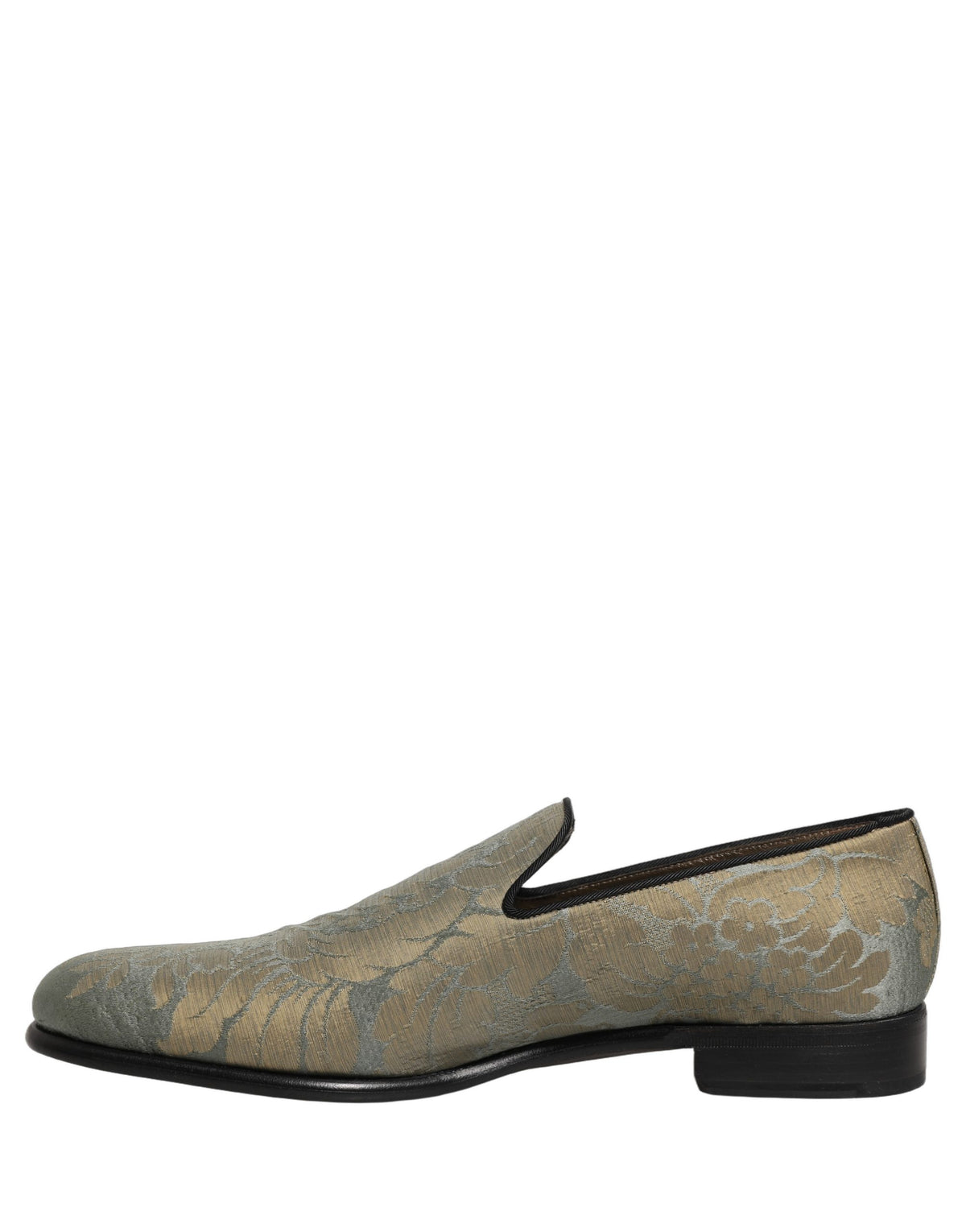 Dolce & Gabbana Goldfarbene Jacquard-Loafer zum Hineinschlüpfen