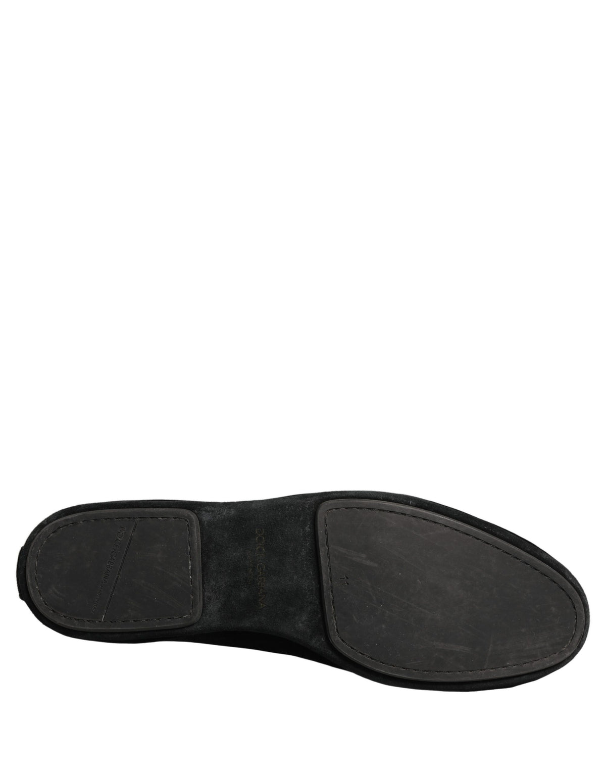 Dolce & Gabbana Schwarze Mokassins aus Wildleder mit Verzierungen