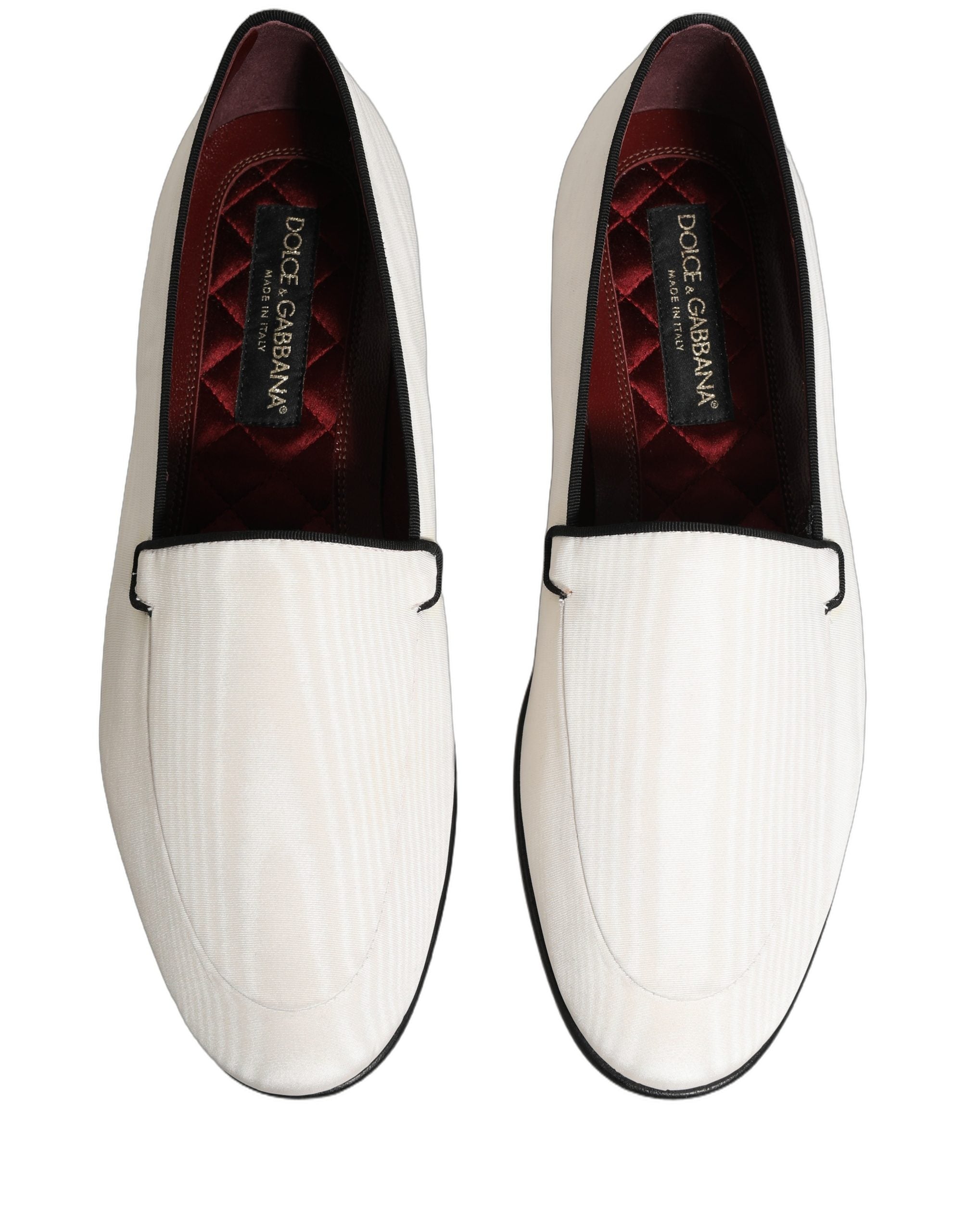 Dolce & Gabbana Weiße Samt-Slipper für Herren, Loafer-Schuhe