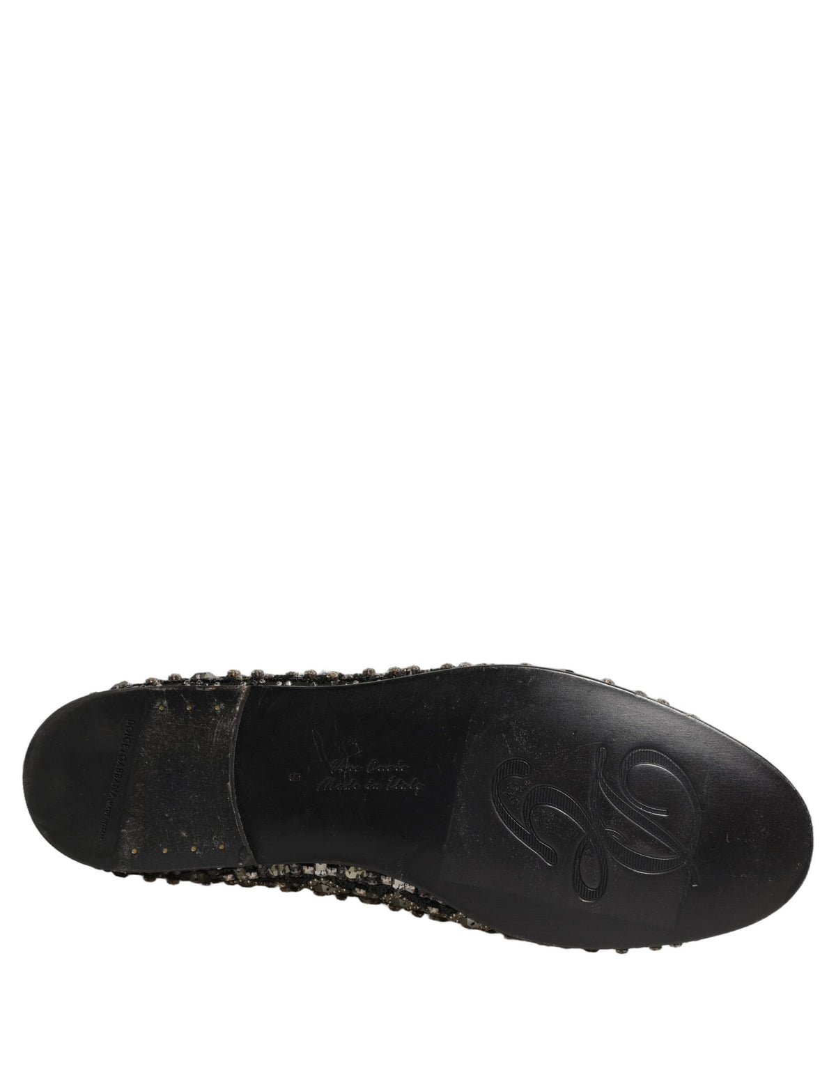 Dolce & Gabbana Schwarze Loafer mit Kristallbesatz