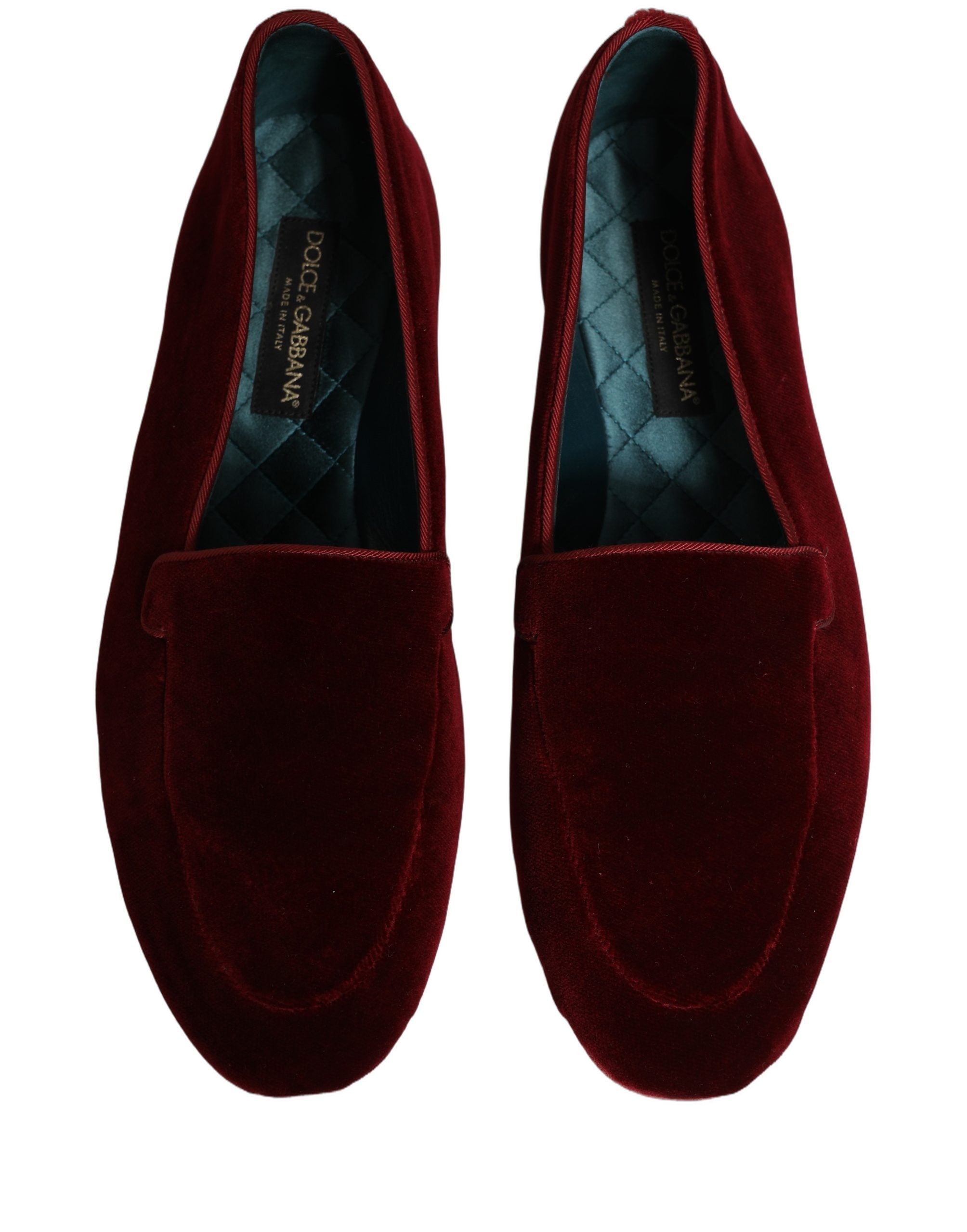 Dolce & Gabbana Burgundfarbene Samt-Slipper für Herren