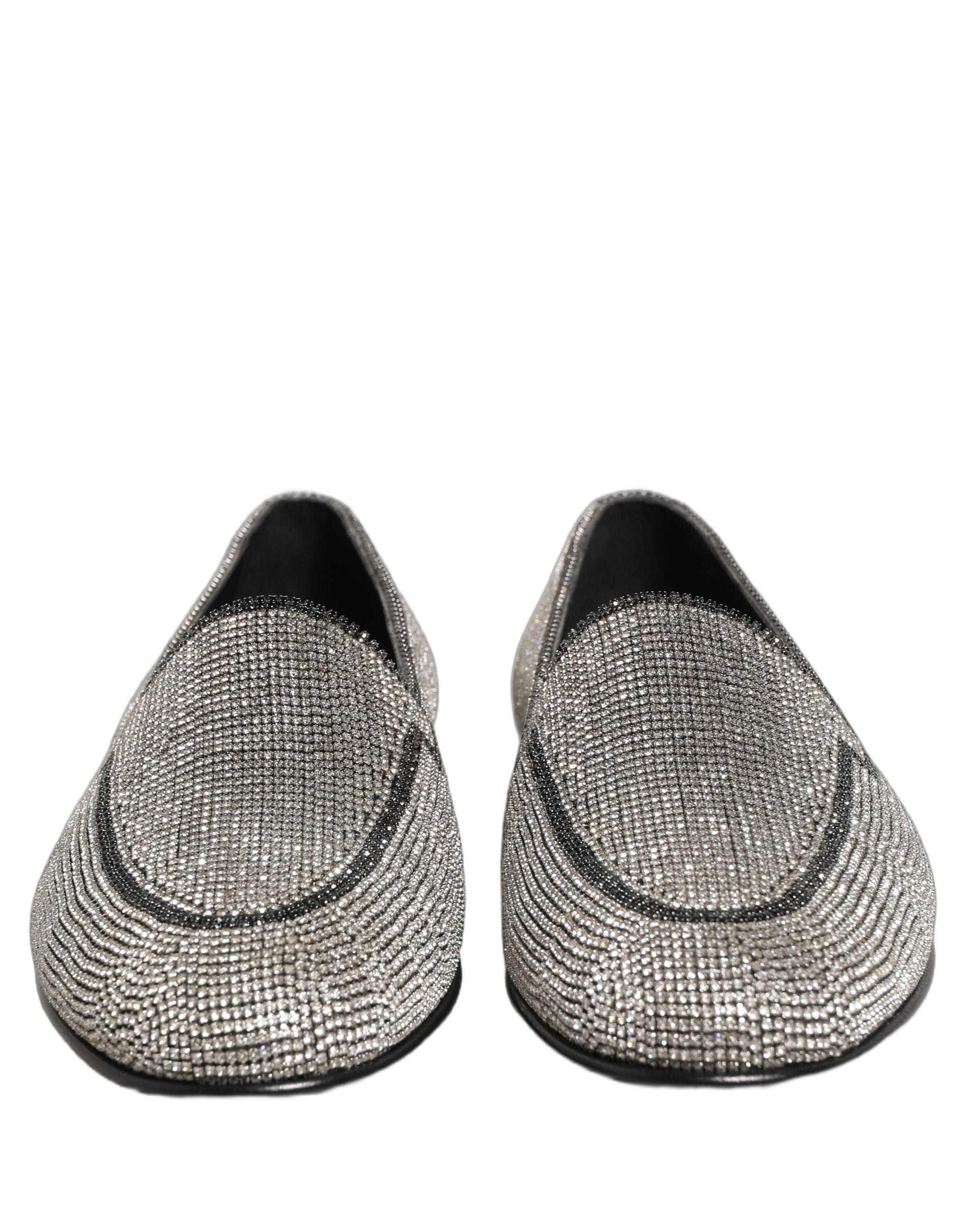 Dolce & Gabbana Herren-Loafer mit silbernen Kristall-Verzierungen
