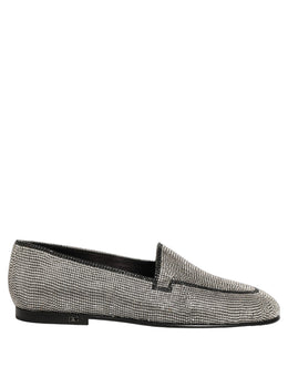 Dolce & Gabbana Herren-Loafer mit silbernen Kristall-Verzierungen