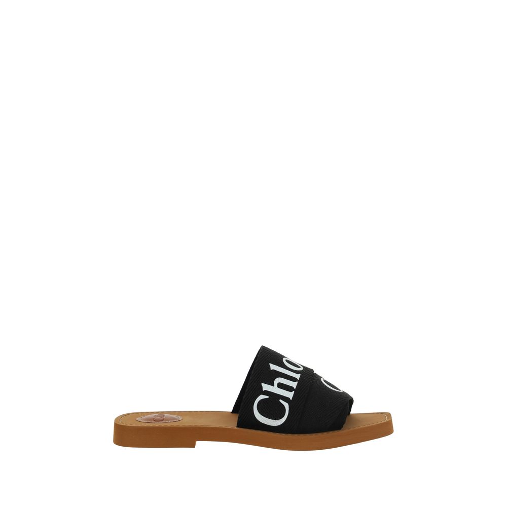 Chloé Schwarze Baumwoll-Espadrilles