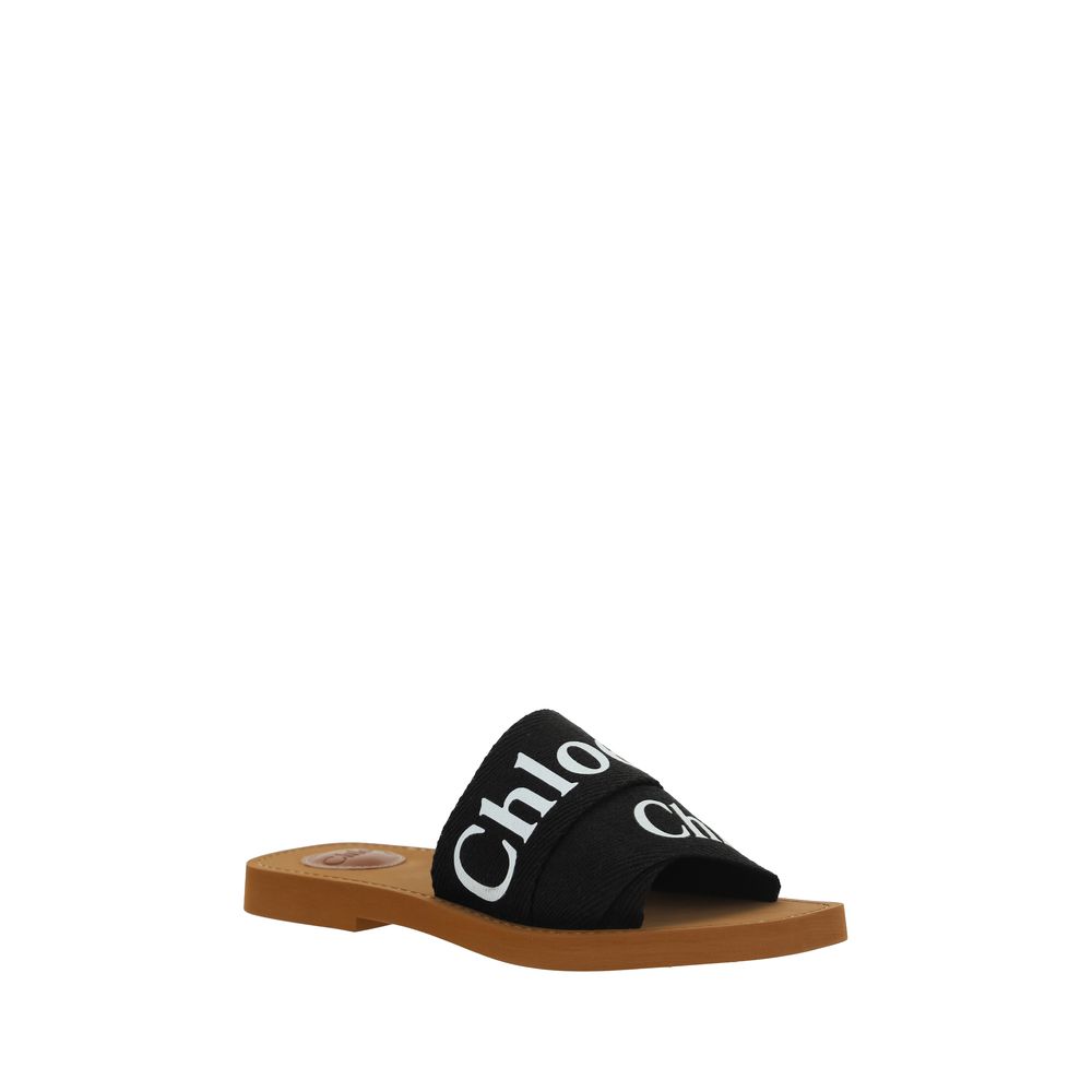 Chloé Schwarze Baumwoll-Espadrilles