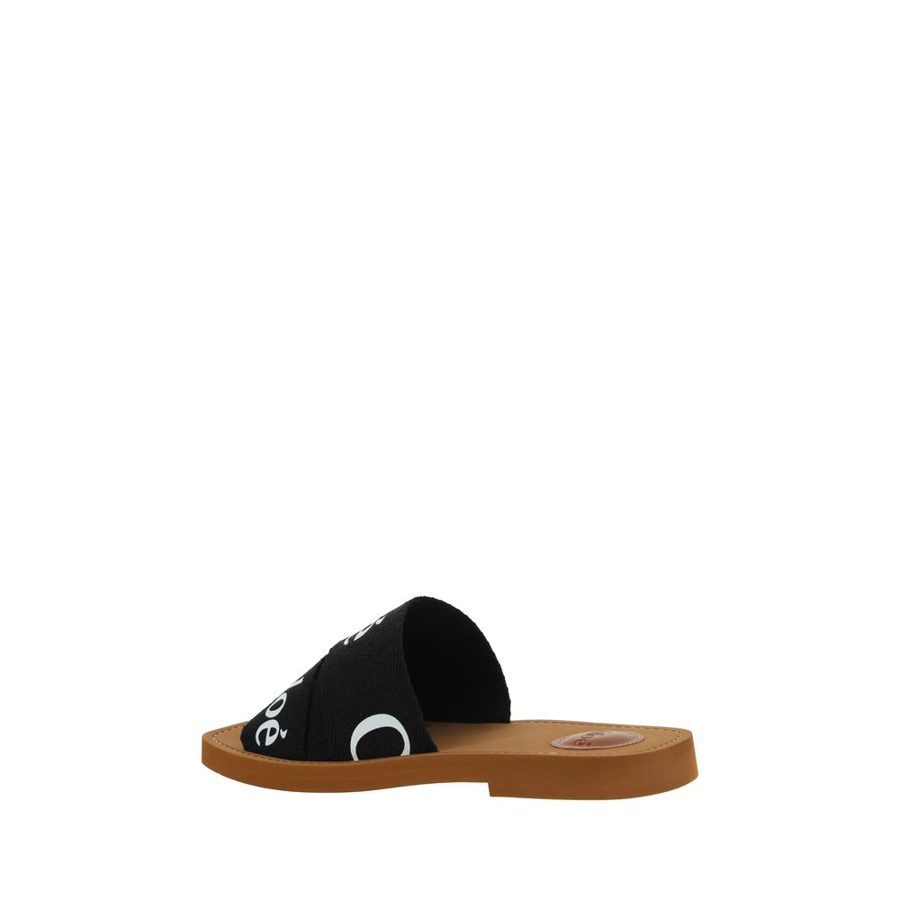 Chloé Schwarze Baumwoll-Espadrilles
