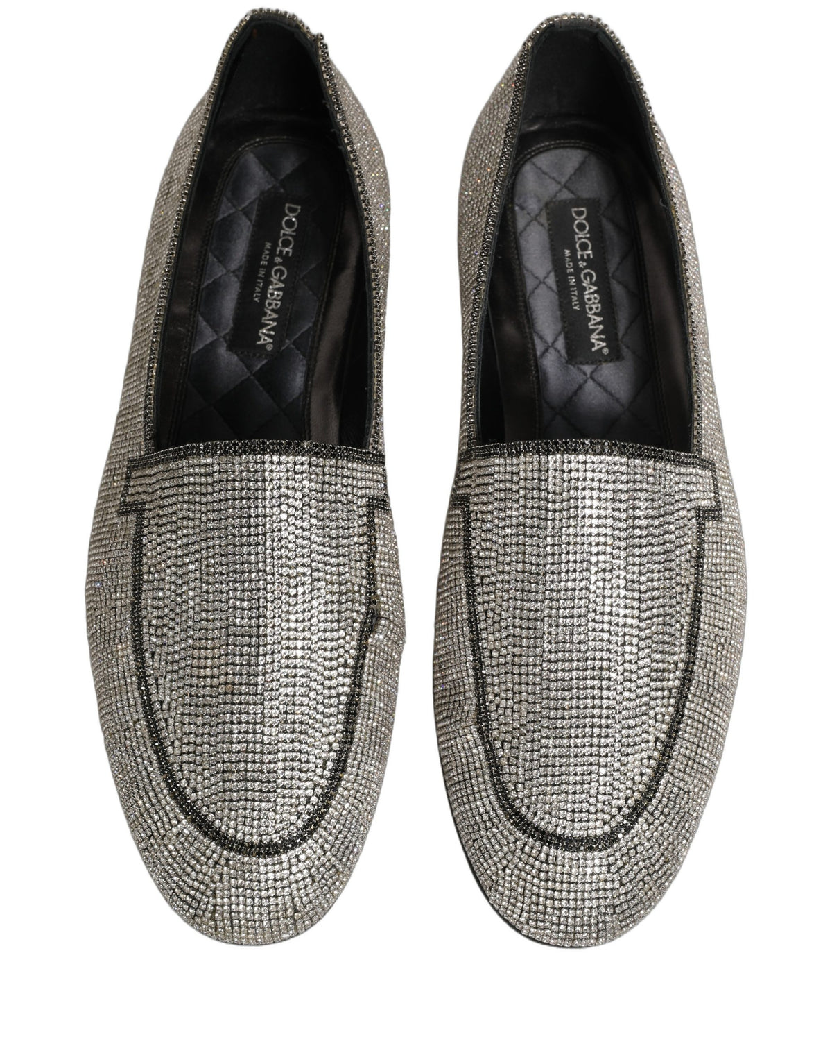 Dolce & Gabbana Herren-Loafer mit silbernen Kristall-Verzierungen