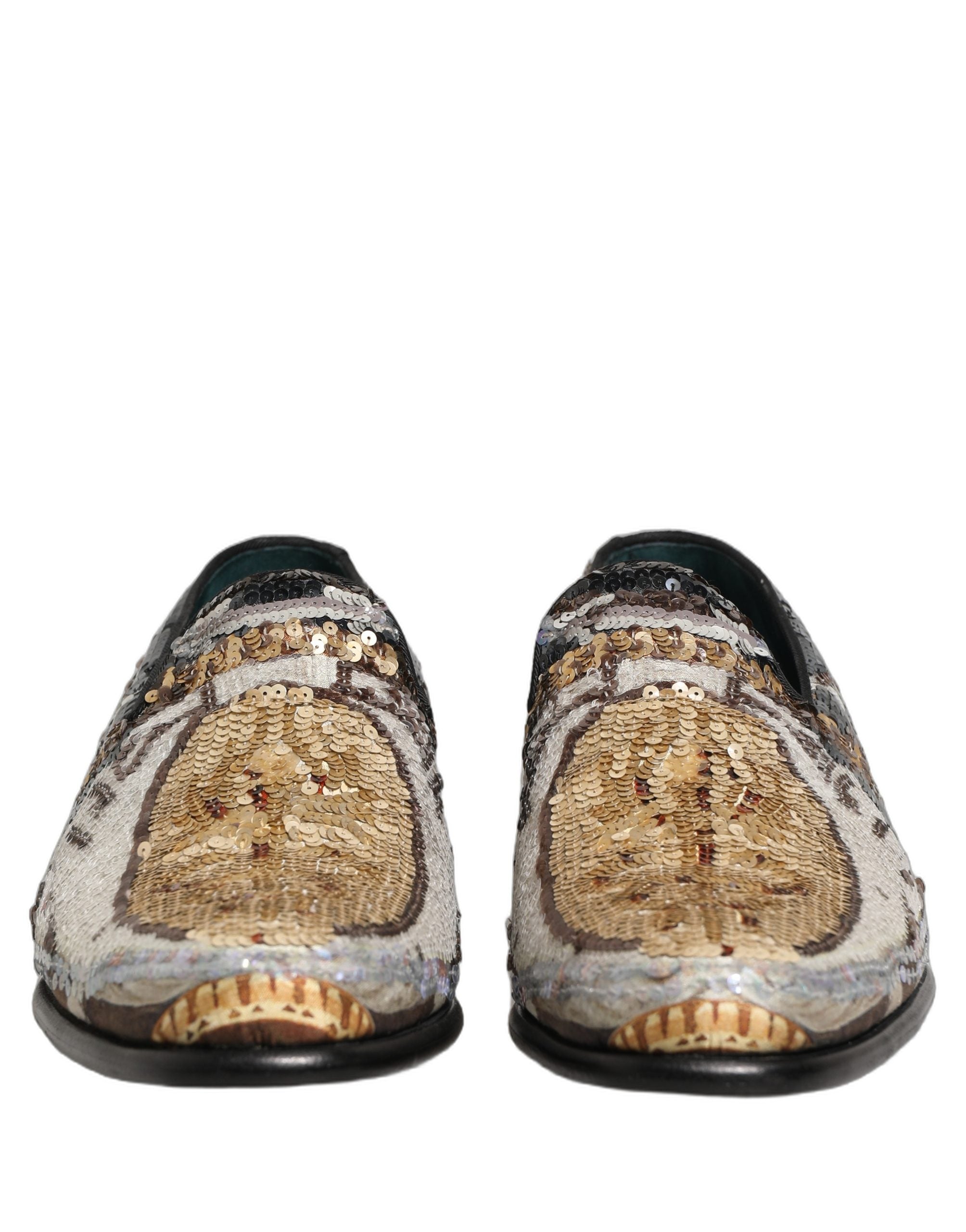 Dolce & Gabbana Multicolor bestickte Loafer mit Pailletten