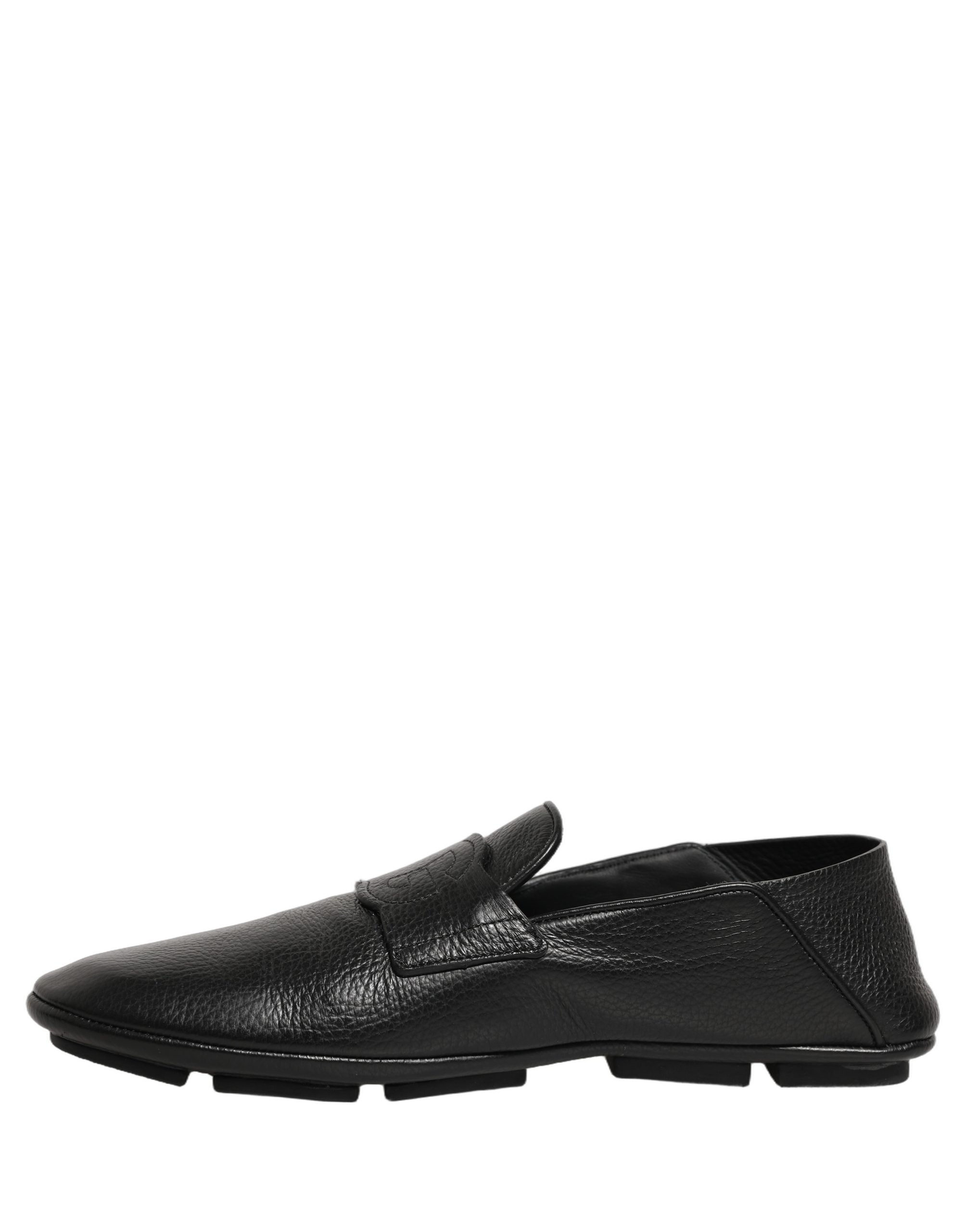 Dolce & Gabbana Schwarze Mokassins aus Hirschleder