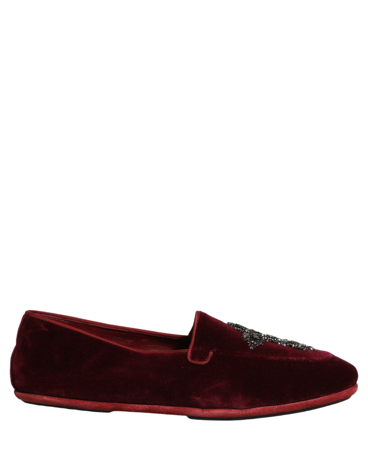 Dolce & Gabbana Rote Wildleder-Loafer mit Verzierungen für Herren