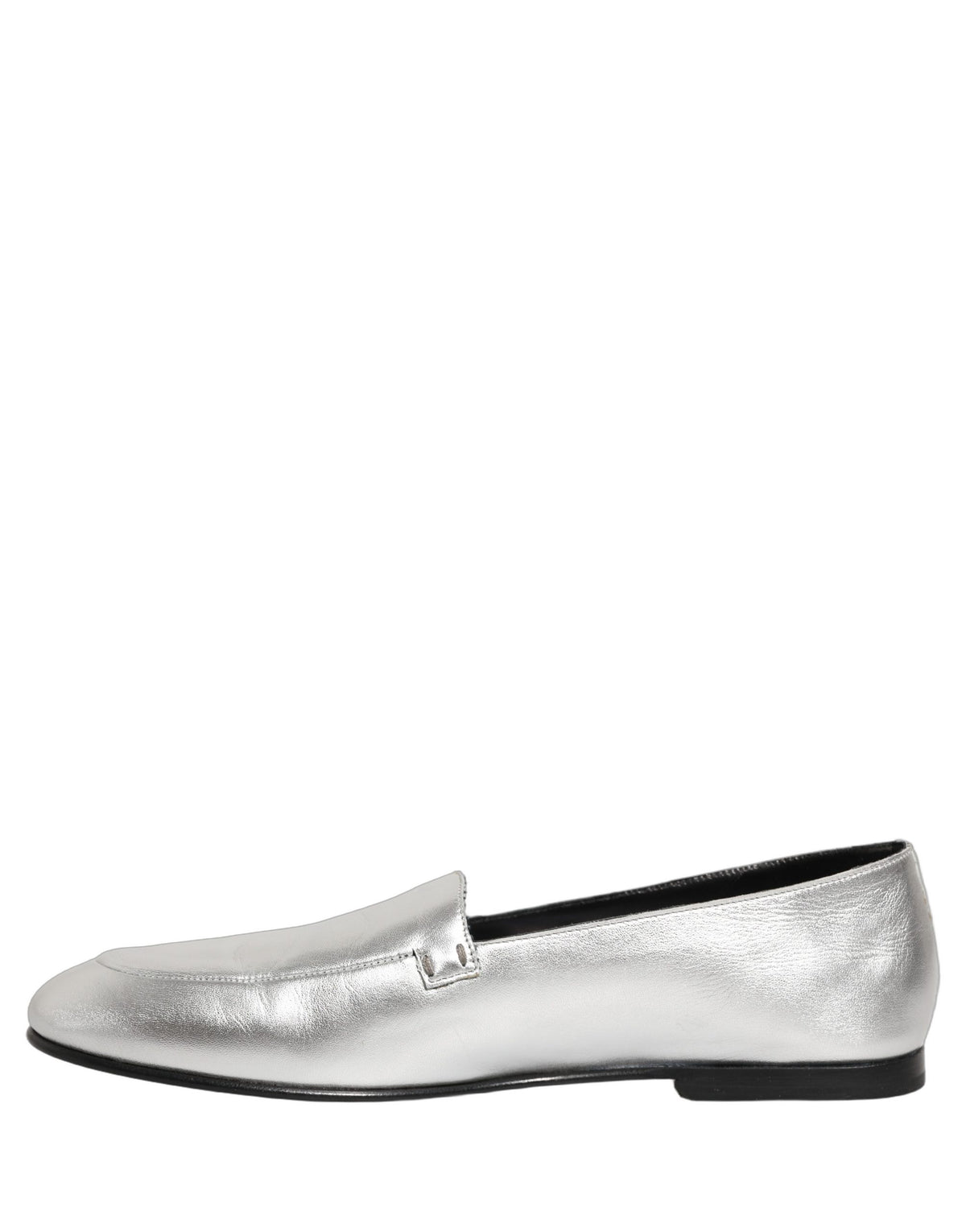 Dolce & Gabbana Silberne DG Logo Loafer aus Leder