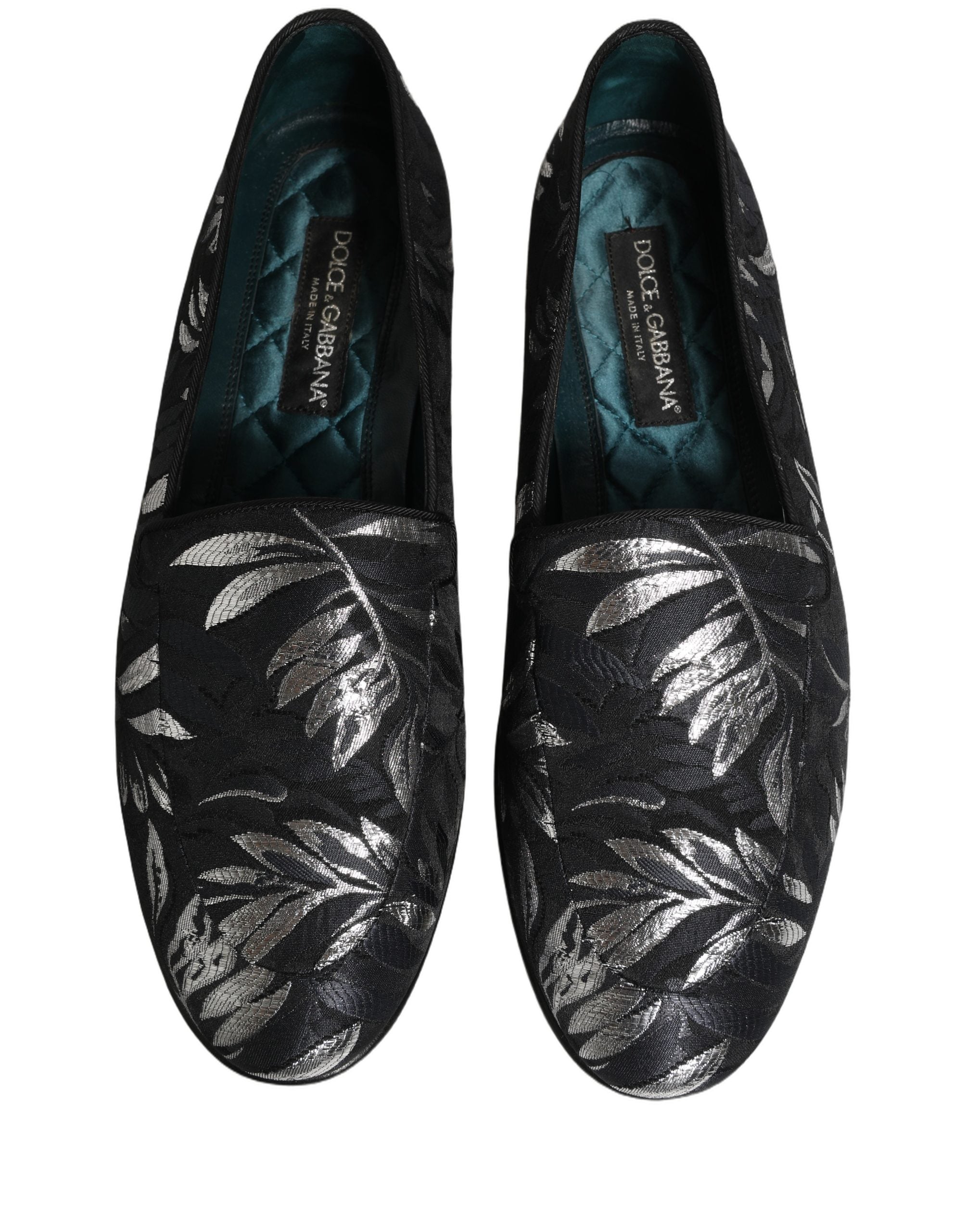 Dolce & Gabbana Schwarze Loafer mit Blattstickerei für Herren