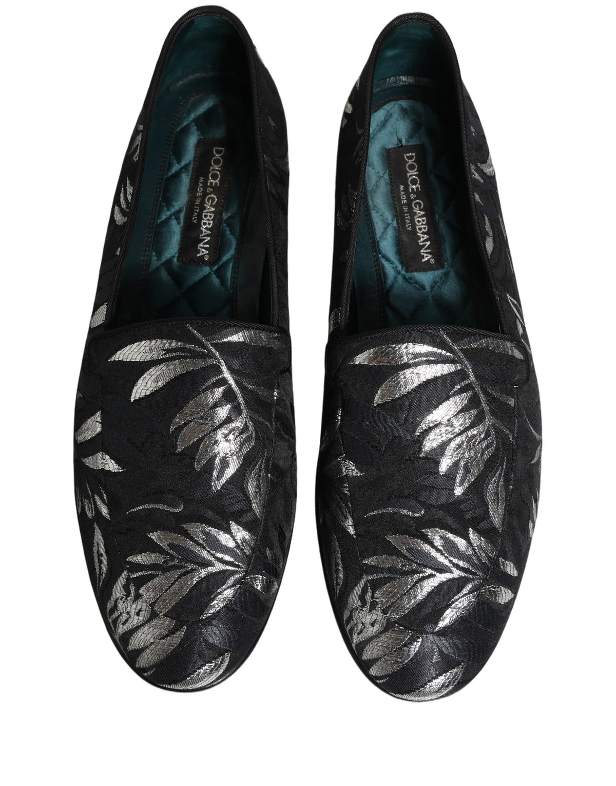 Dolce & Gabbana Schwarze Loafer mit Blattstickerei für Herren