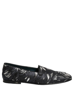 Dolce & Gabbana Schwarze Loafer mit Blattstickerei für Herren