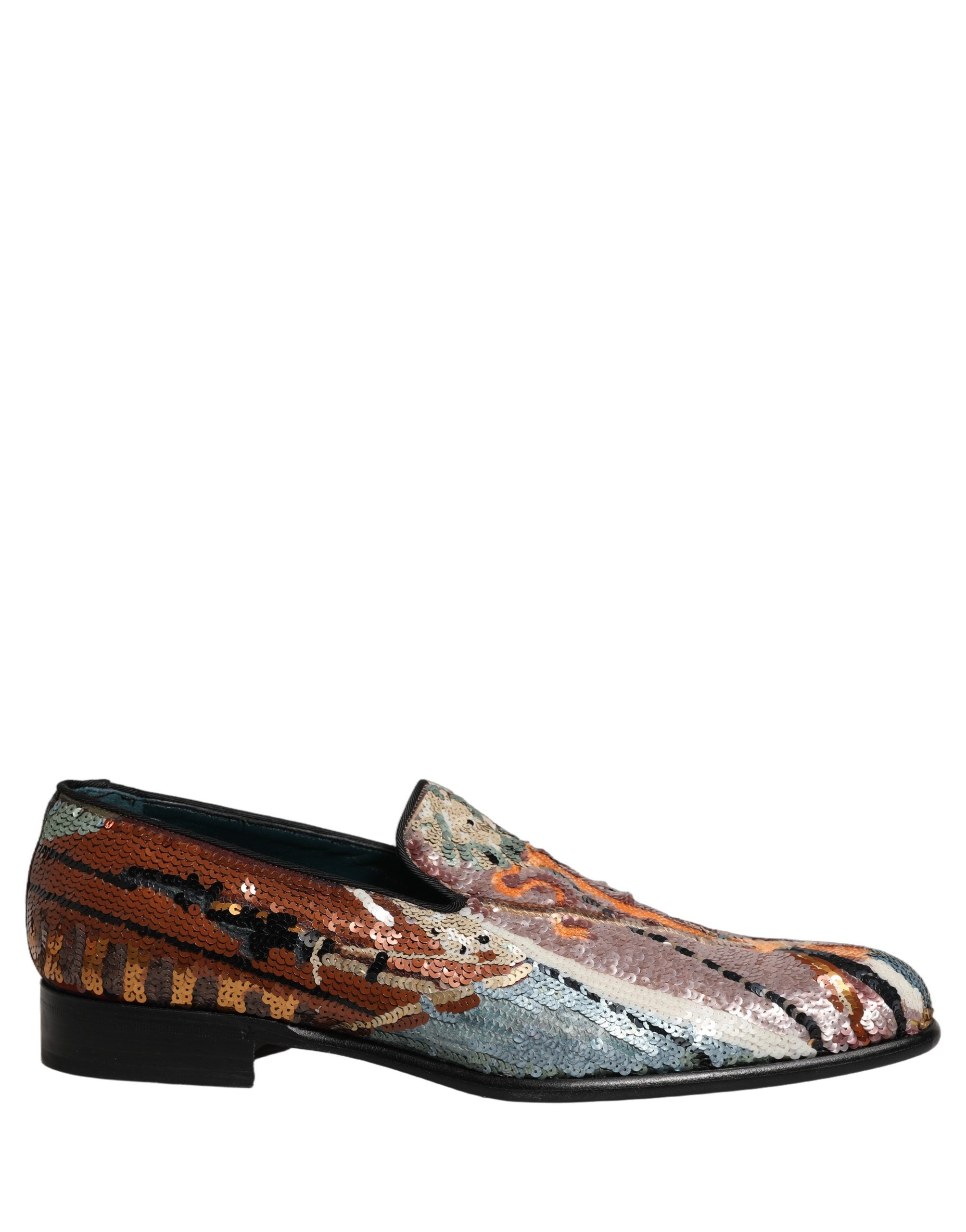 Dolce & Gabbana Multicolor bestickte Loafer mit Pailletten