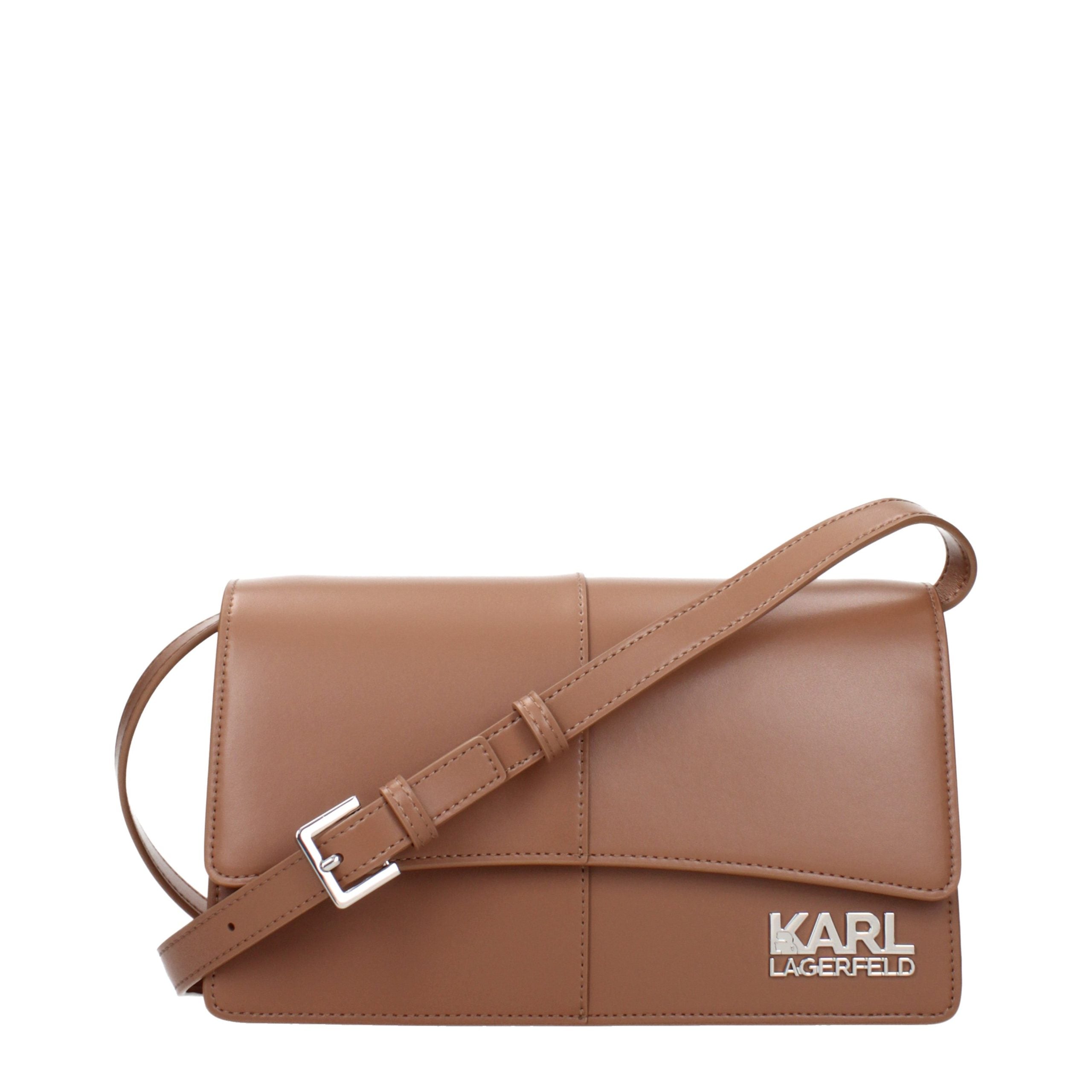 Karl Lagerfeld Braune Crossbody-Tasche aus Polyethylen