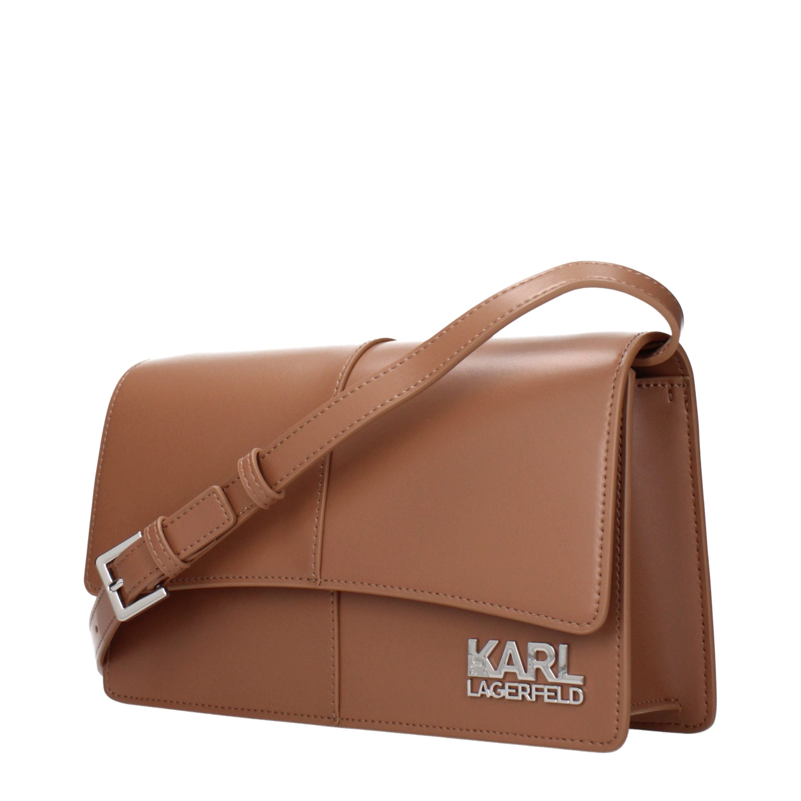 Karl Lagerfeld Braune Crossbody-Tasche aus Polyethylen