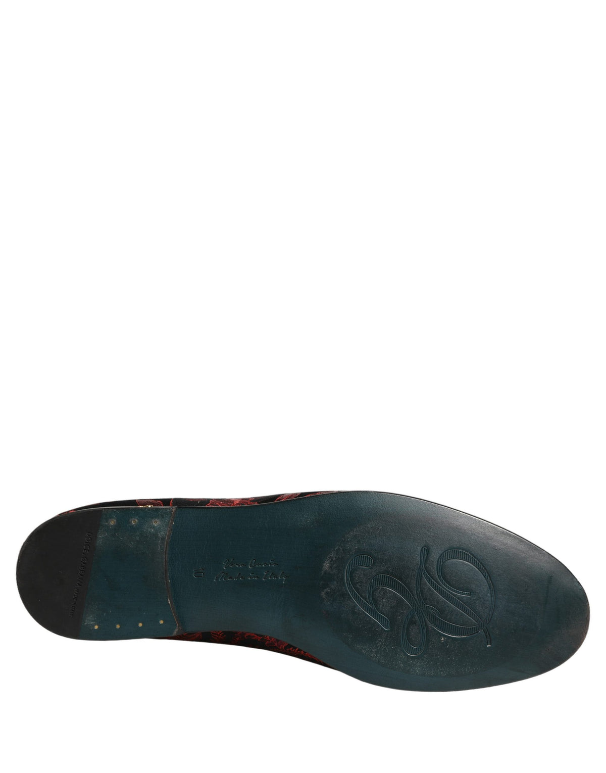 Dolce & Gabbana Rote Jacquard-Slipper mit Blumenmuster