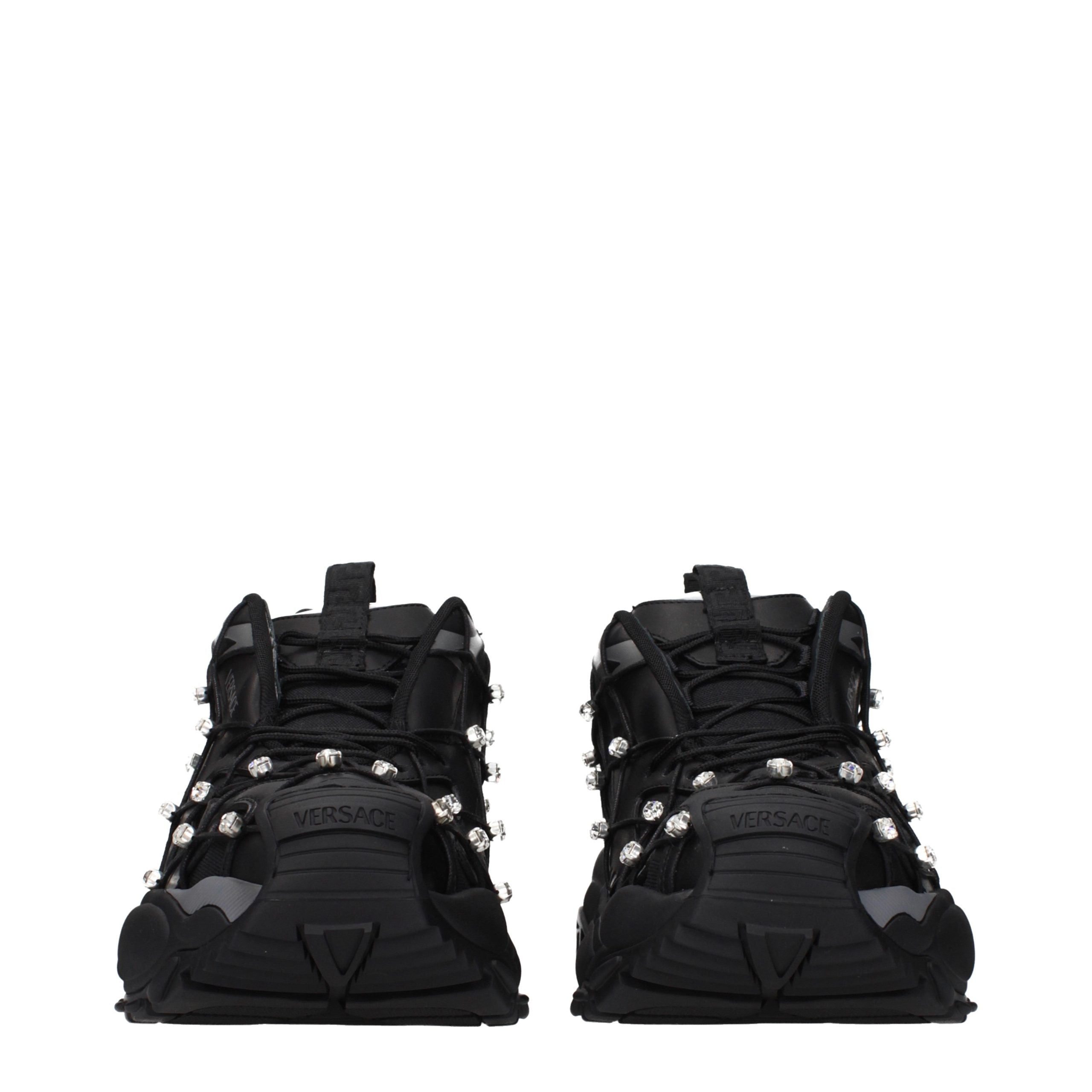 Versace Schwarze Low-Top-Sneaker aus Stoff